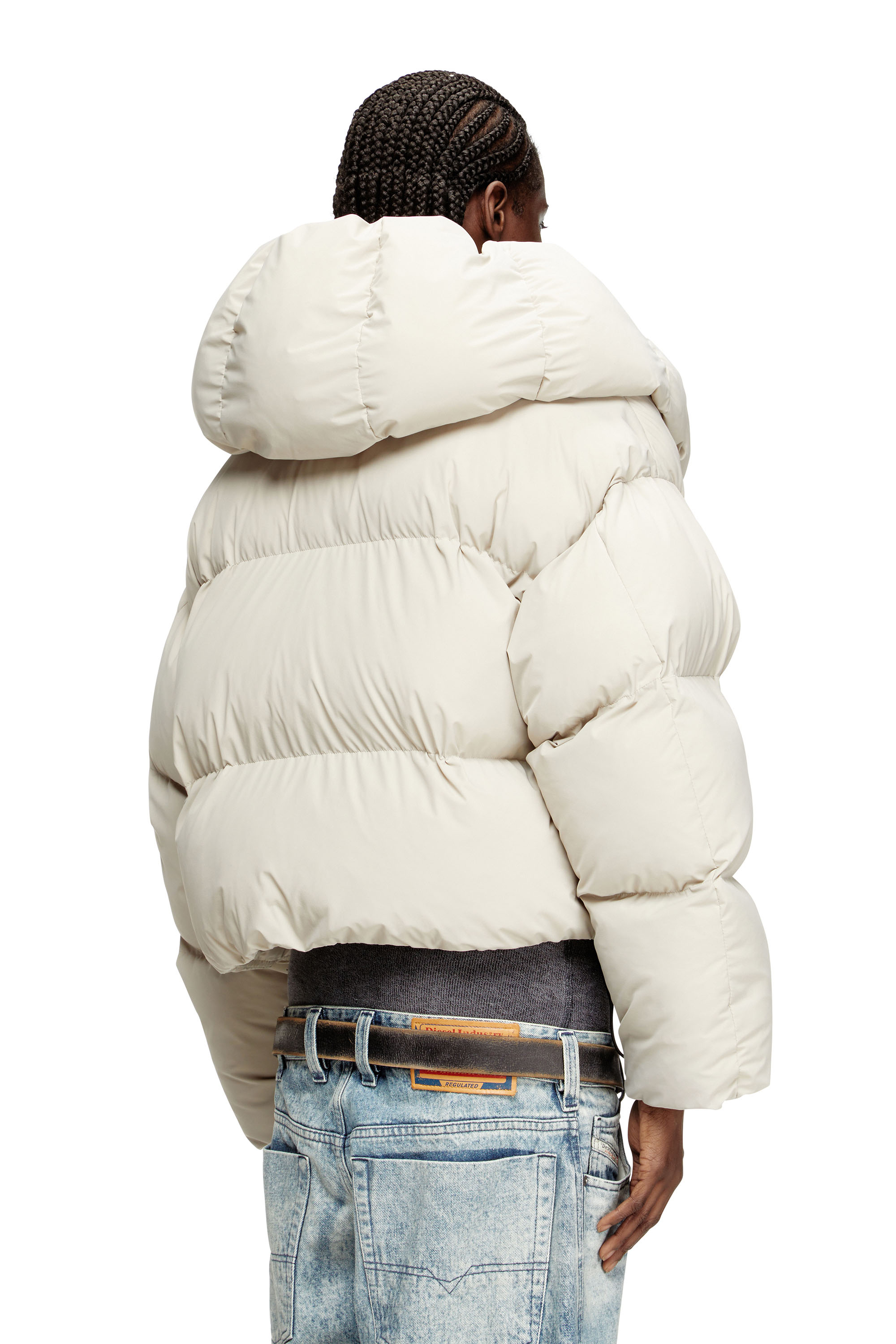 W-ILEY-T1, Beige Diesel - W-ILEY-T1, Woman's Wrap puffer in bi-stretch nylon in Beige - 4
