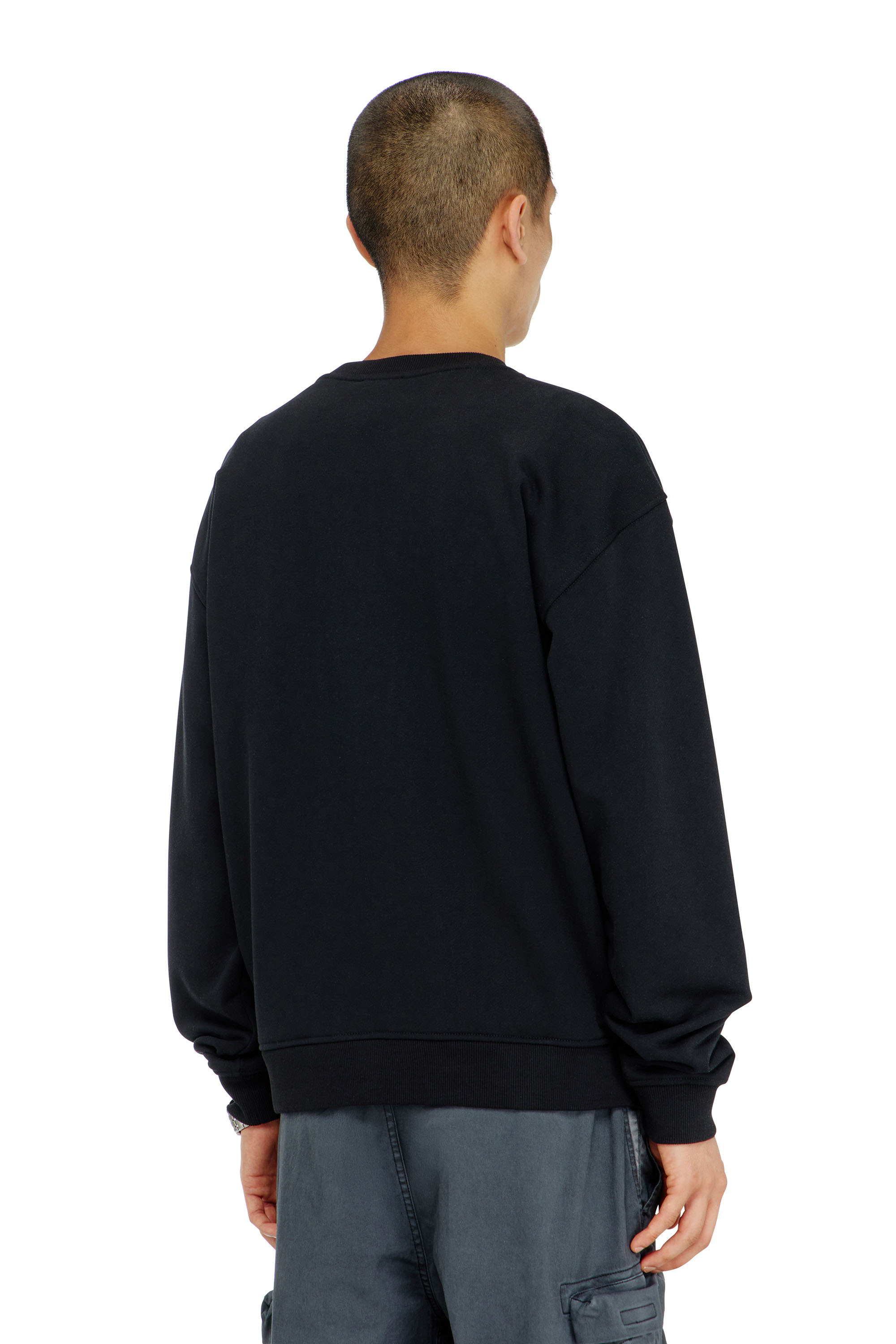 Diesel - S-NORM-AA5, Man's Cotton sweatshirt with micro logo embroidery in null - 4