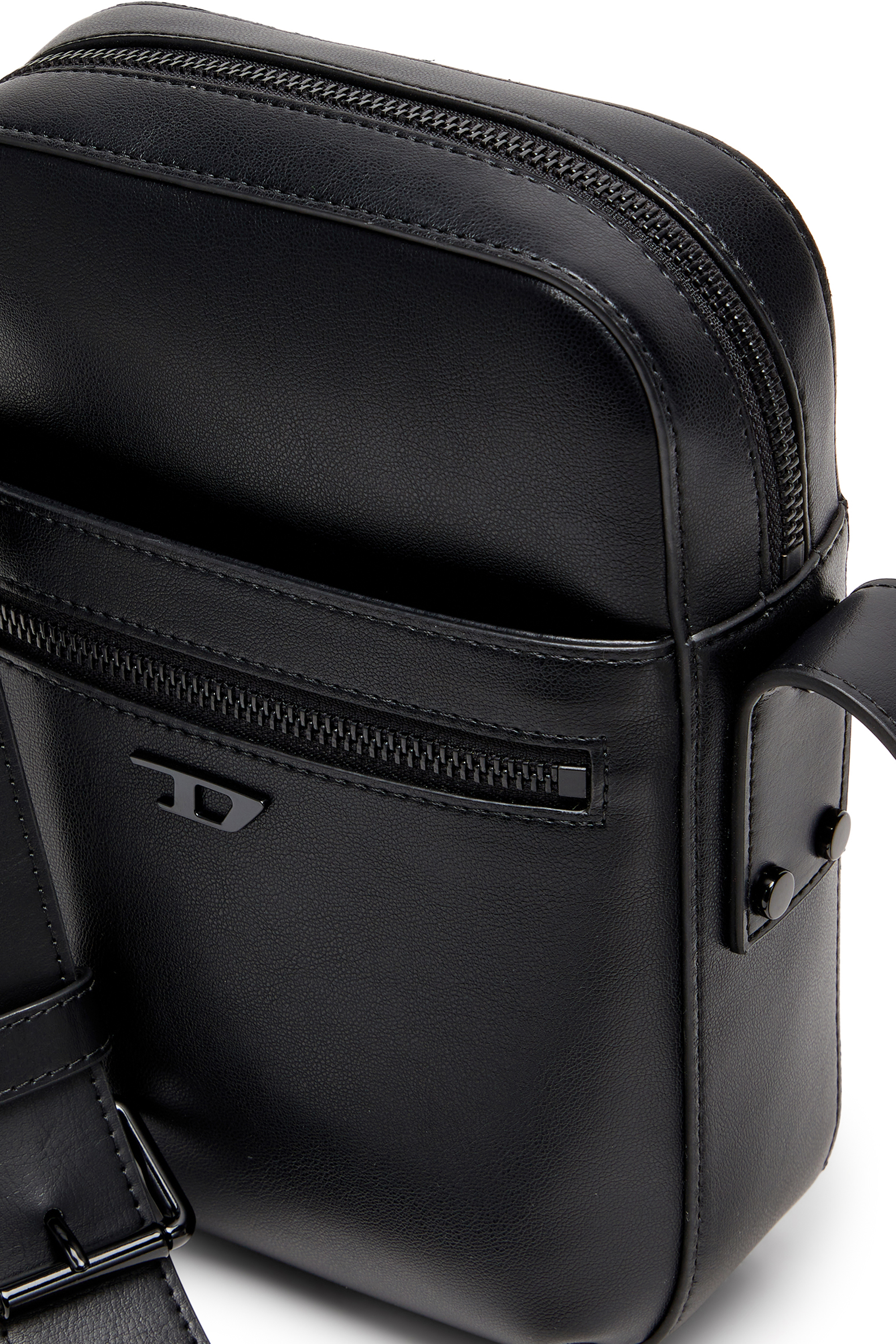 Diesel - RIVET-D CROSSBODY, Man's Rivet-D - Crossbody bag in PU with rivet details in Black - 5
