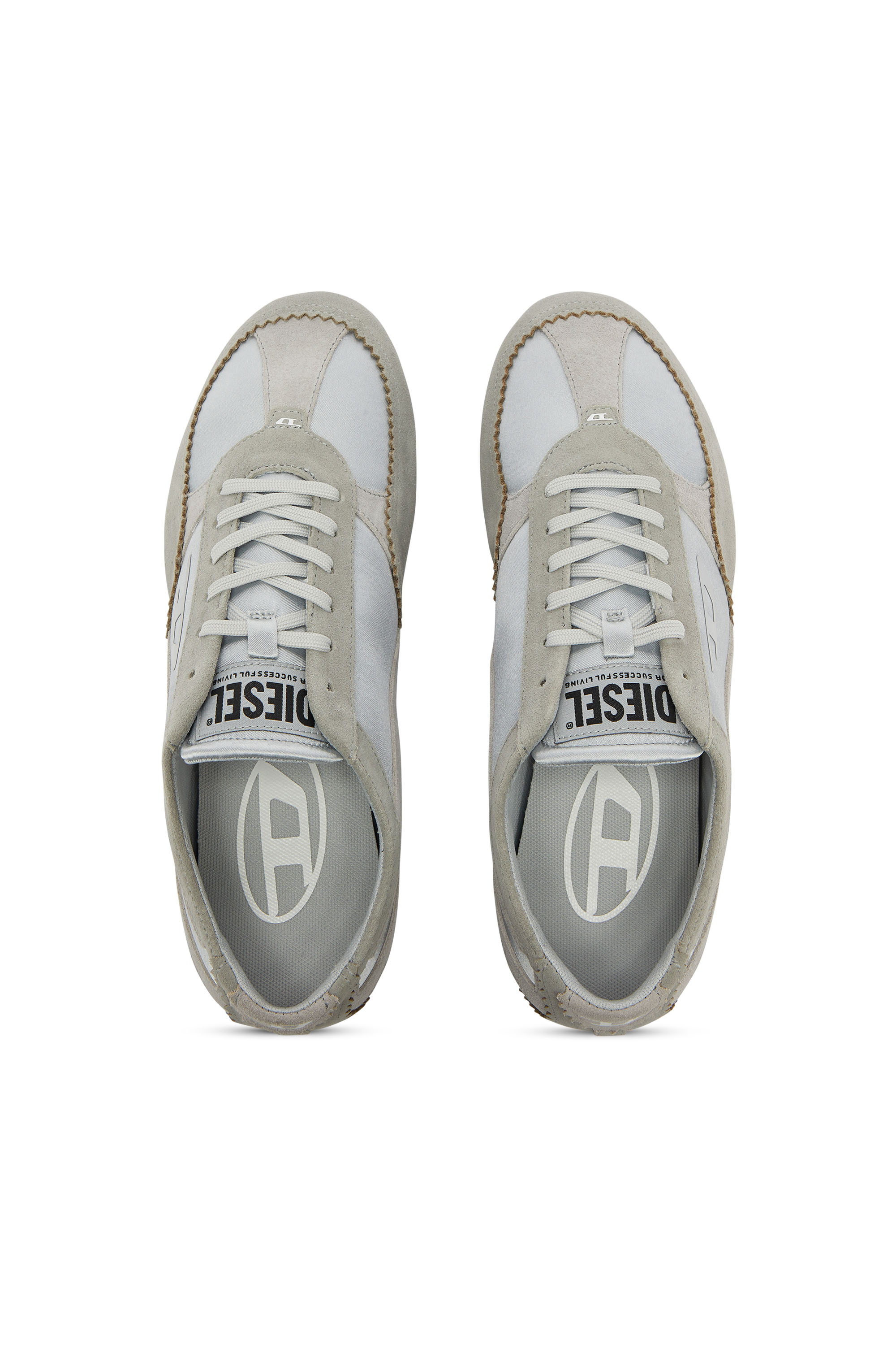 Diesel - D-MILE LOW II W, Woman's D-Mile- Sneakers with suede overlays in Light Blue - 4