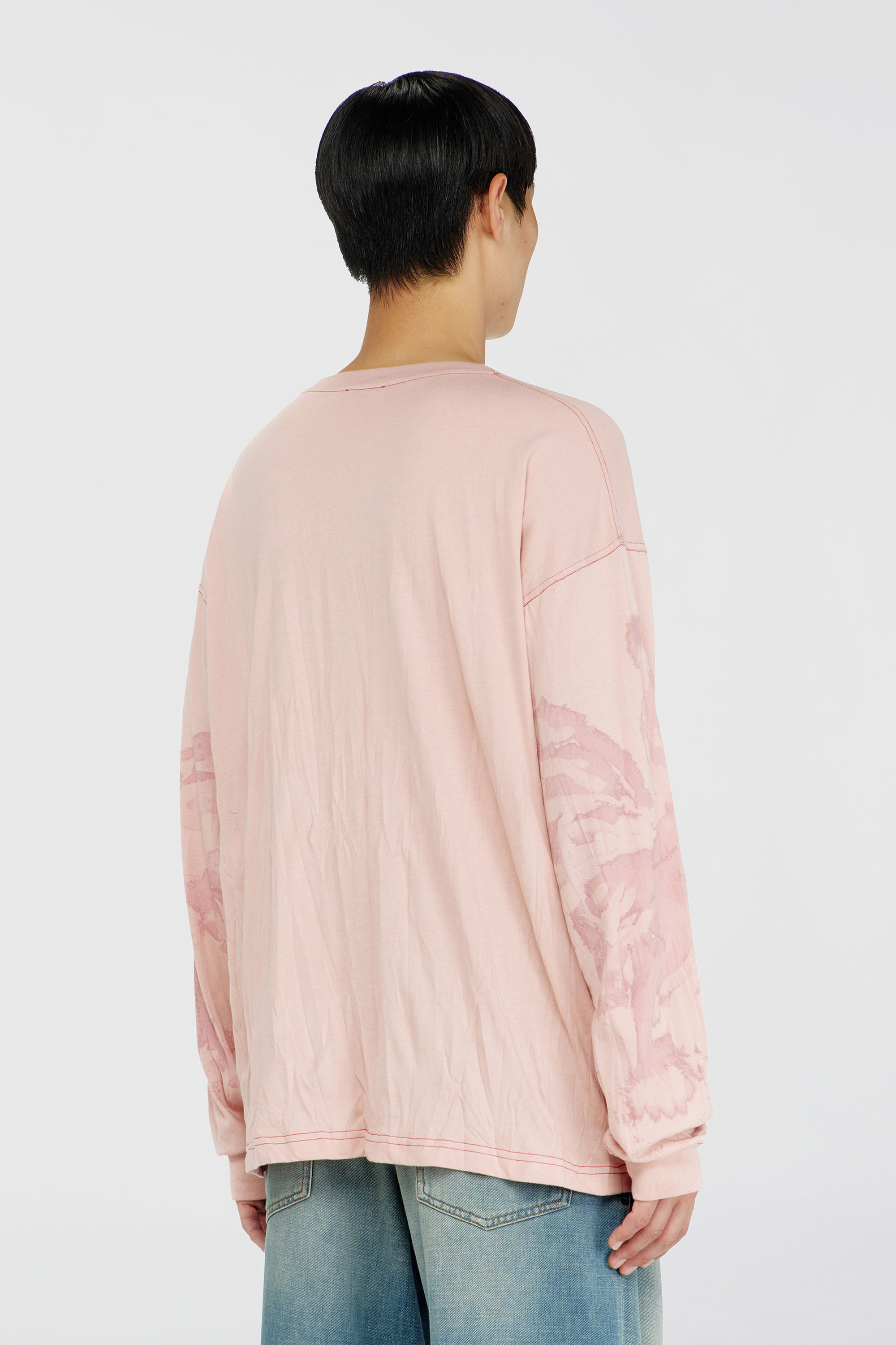 Diesel - T-BOXT-LS-AA4, Man's Relaxed long sleeve tee with blotched print in Pink - 4