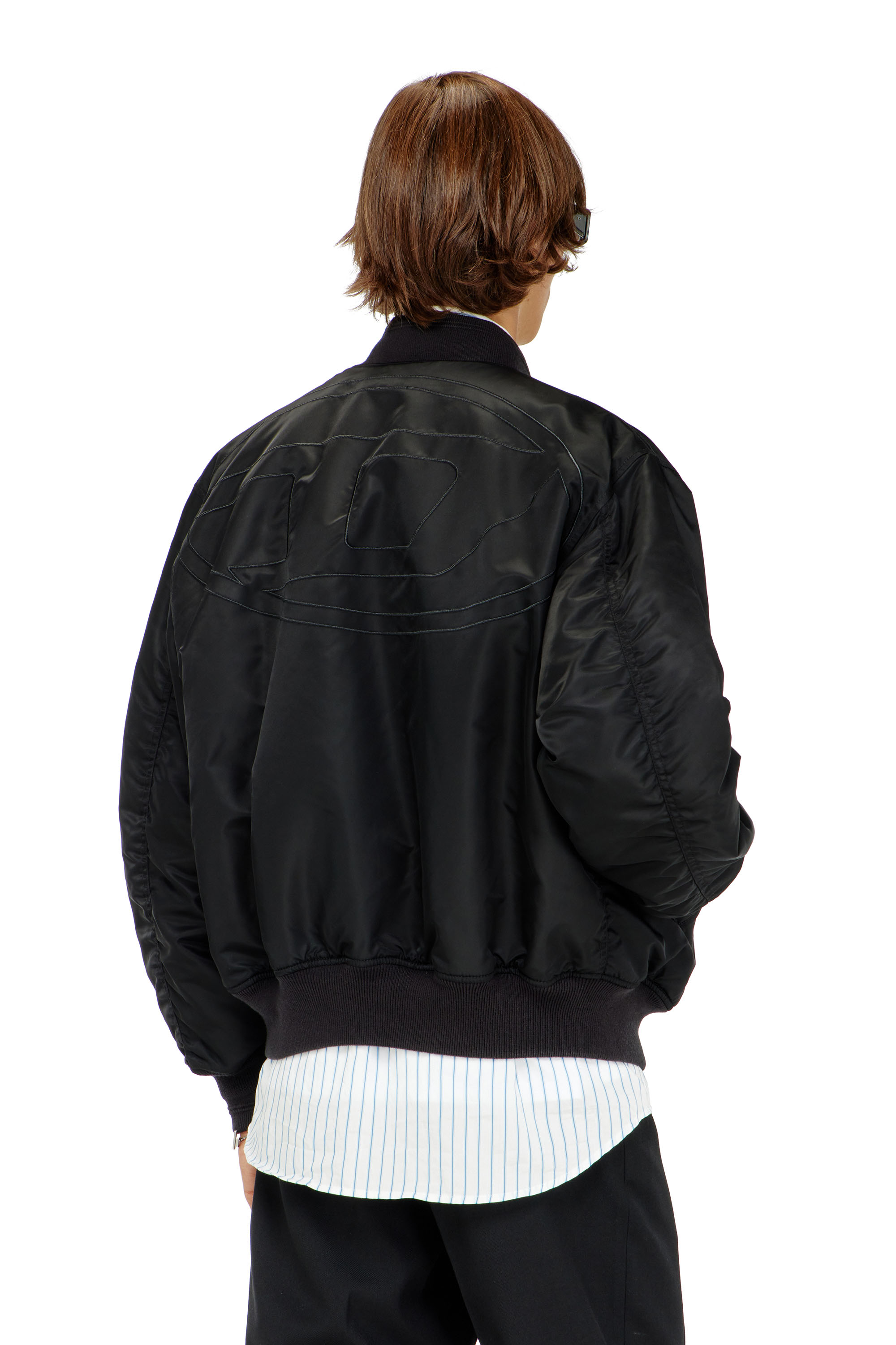 Diesel - W-TYPE-D1, Man's Padded bomber jacket with Oval D embroidery in Black - 4