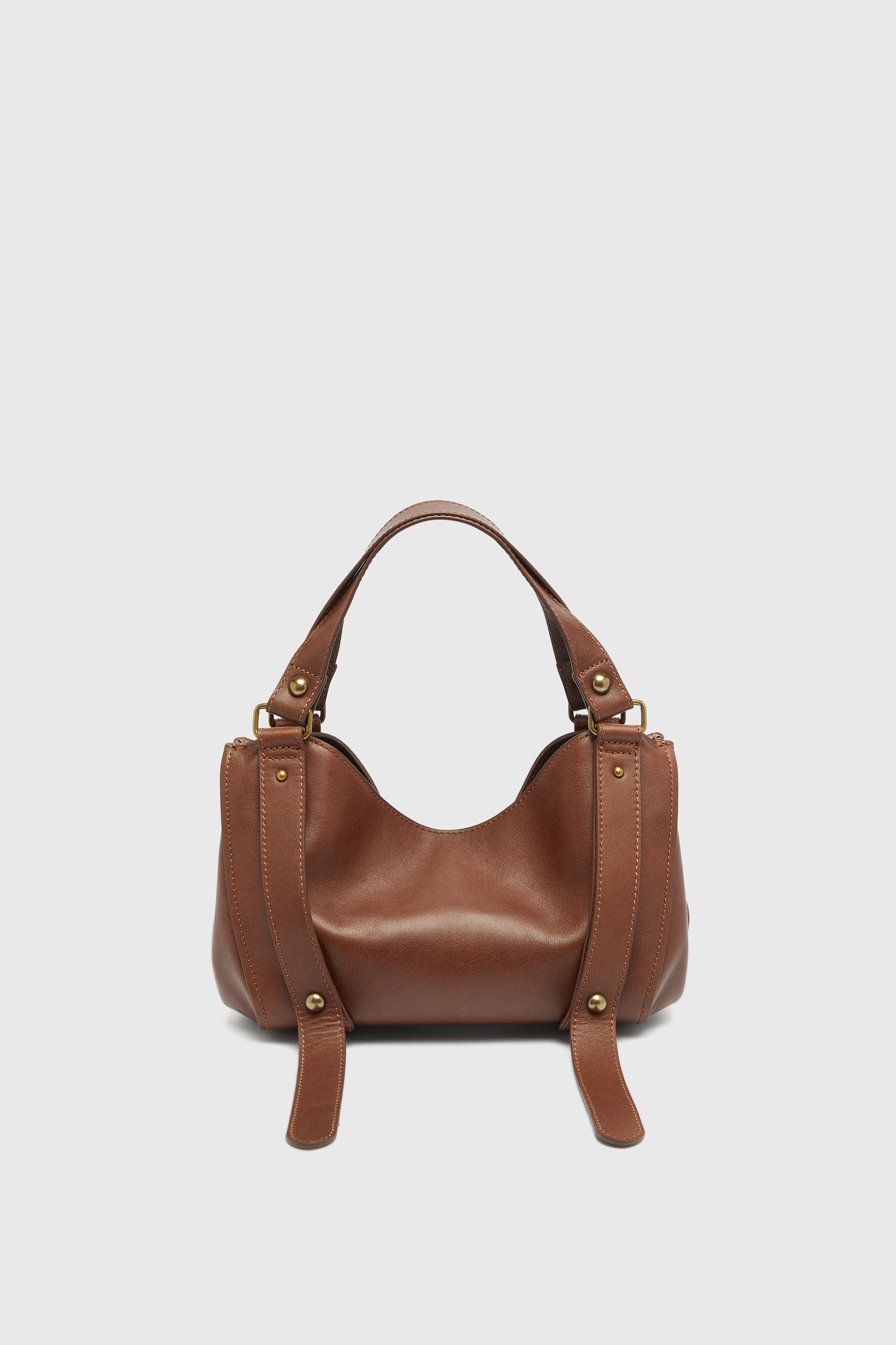Diesel - D-ONE TOPHANDLE S, Woman's D-One-Small top-handle bag in treated leather in Brown - 3