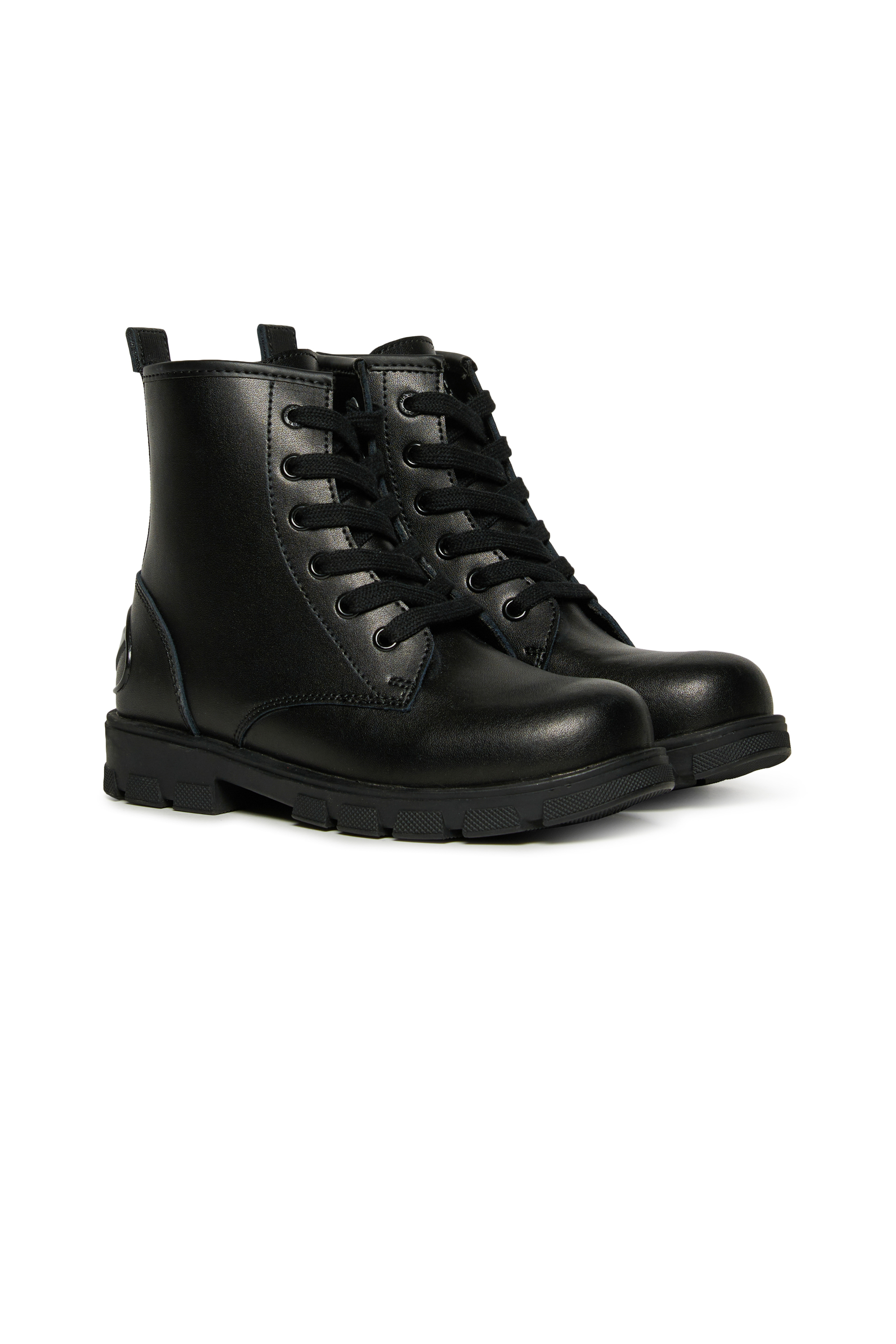 Diesel - D-HAMMER AK LACE, Unisex's D-Hammer Leather Boots with Side Zip in Black - 2