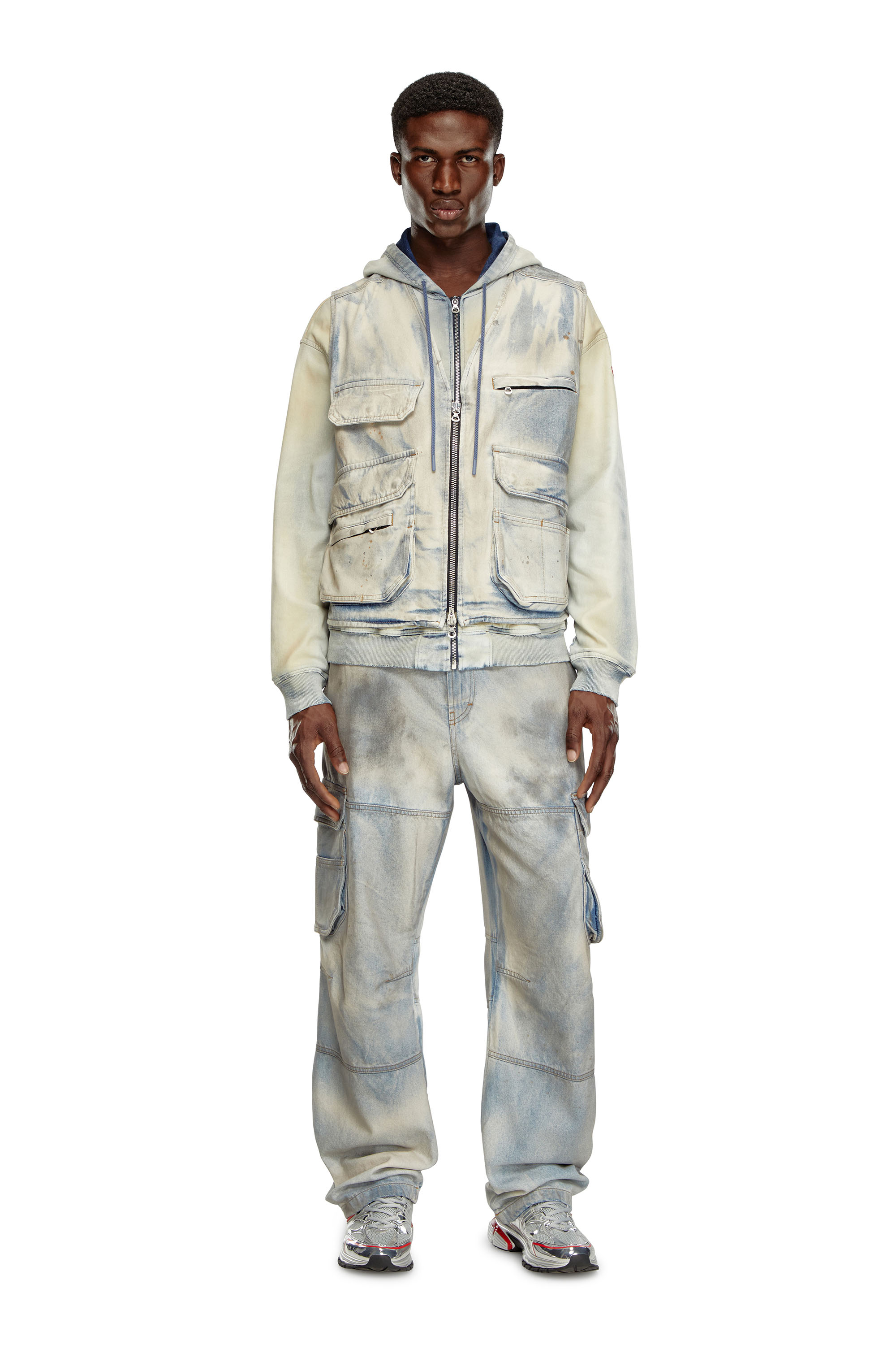 Diesel - Man Straight Jeans D-Fish 0CBDJ, Light Blue - Image 2