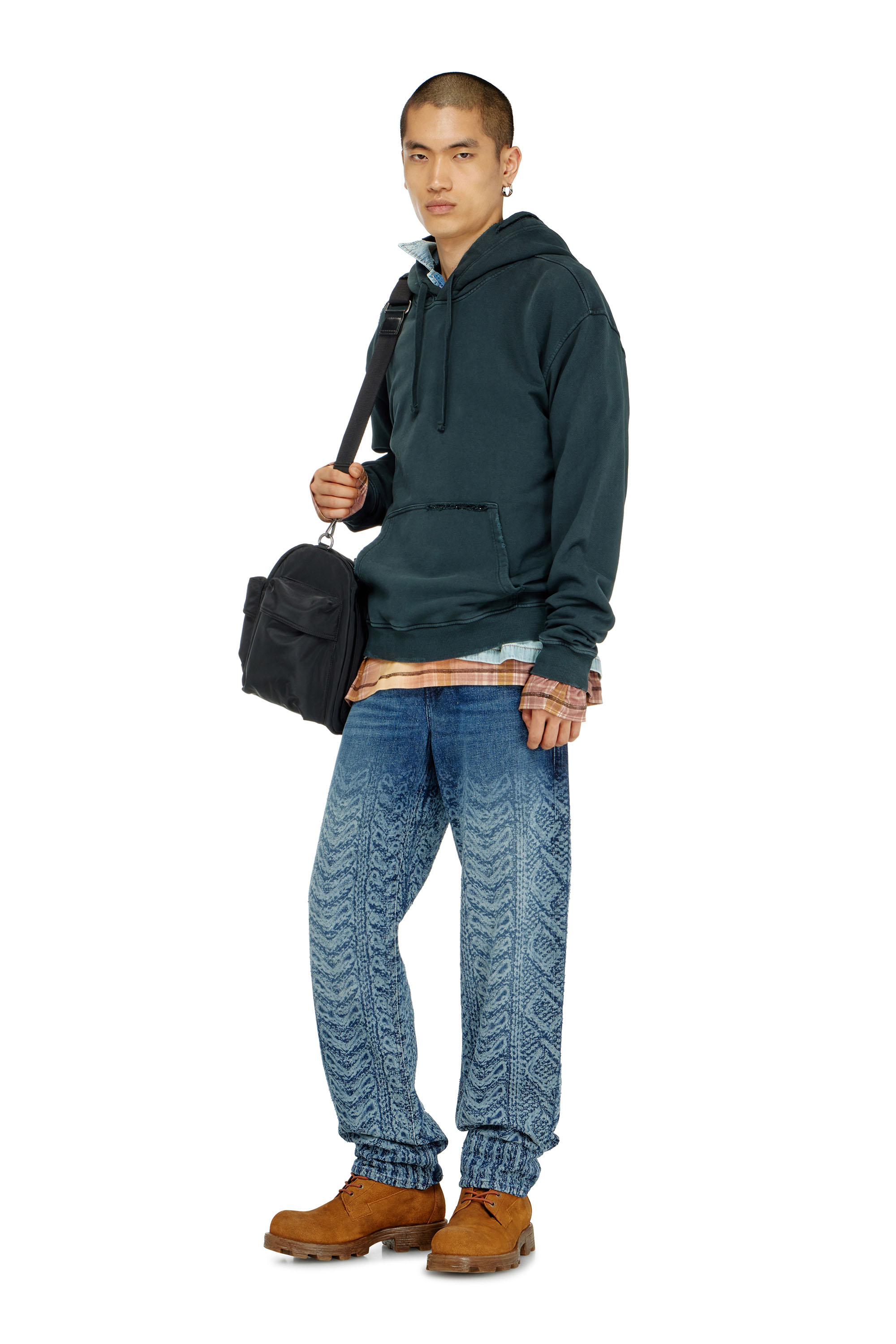 Diesel - S-NORM-HOOD-CRYSTALS, Man's Hoodie with rips and crystal details in null - 1