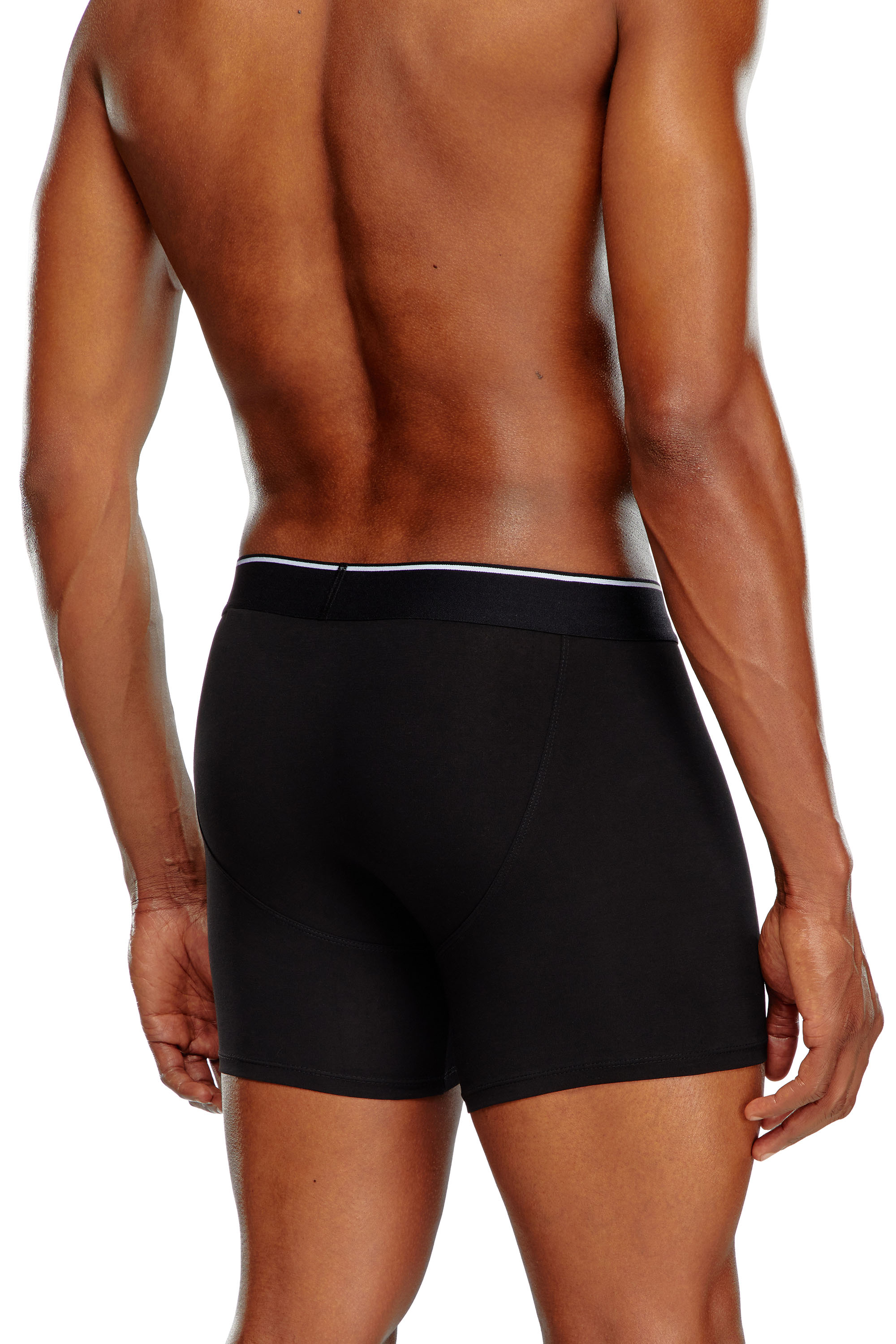 Diesel - UMBX-SEBASTIANTHREEPAC, Man's Three-pack of plain long boxer briefs in Black - 4