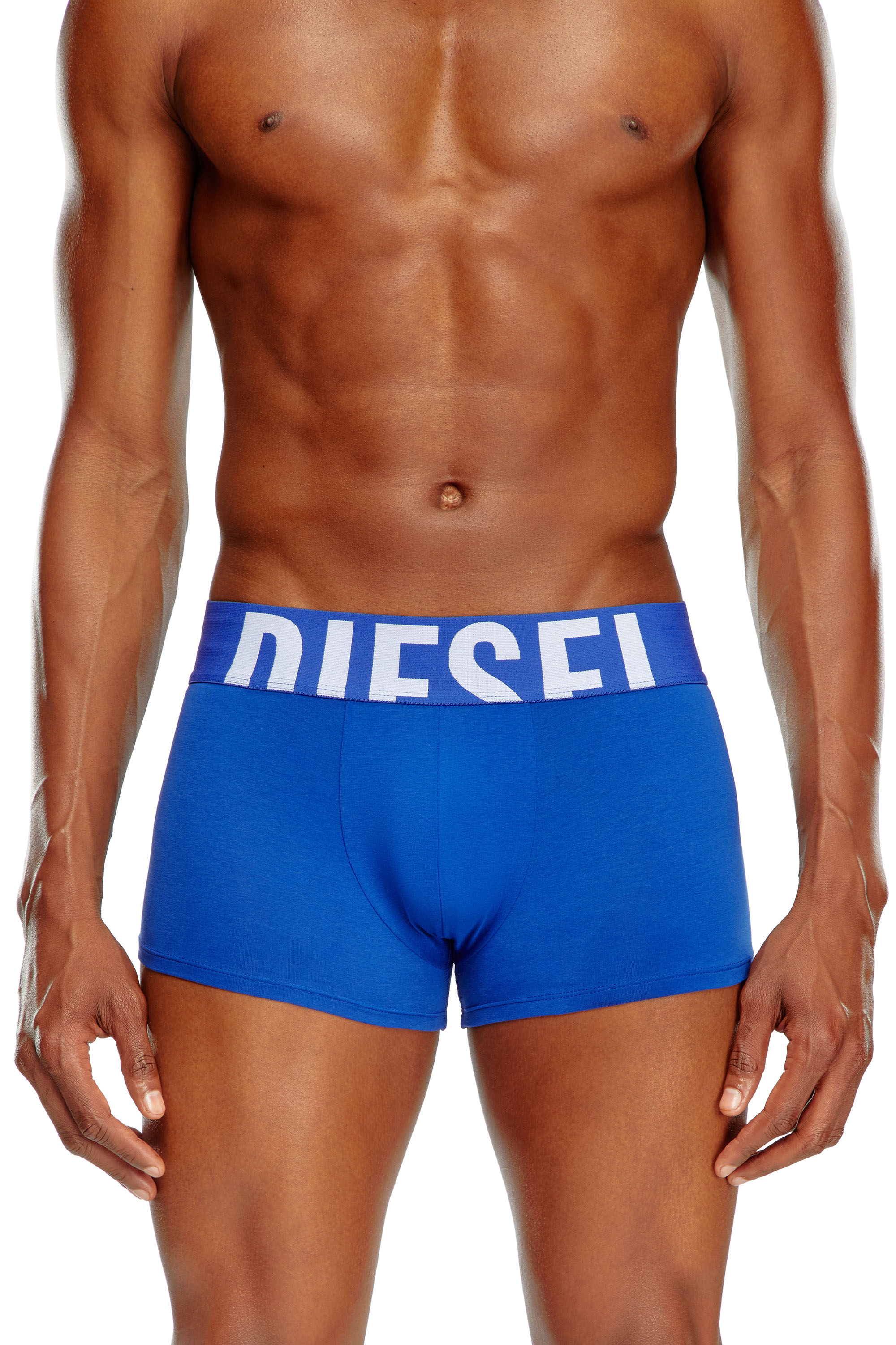 Diesel - UMBX-DAMIENTHREEPACK-5.5EL, Man's 3-pack of boxer briefs with cut-off logo in White/Blue - 2