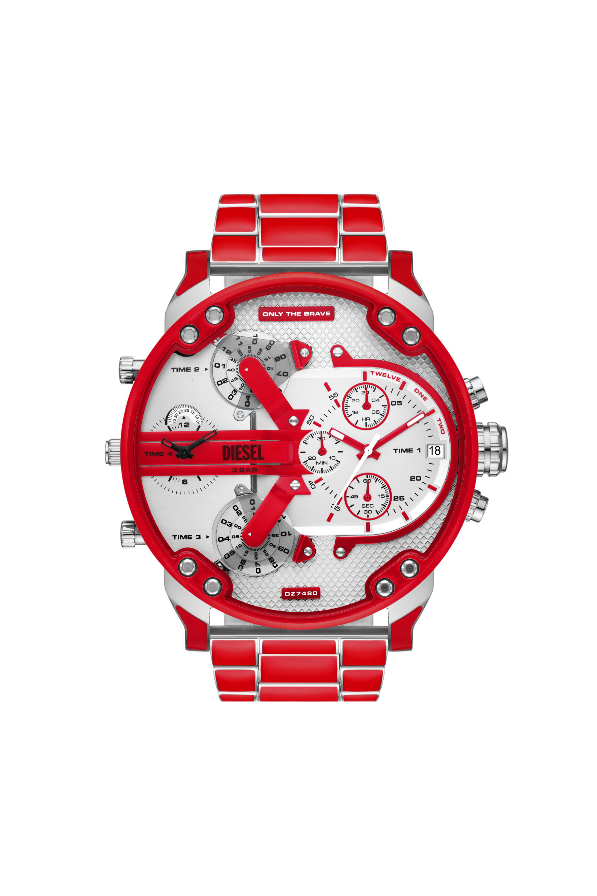 Mr. Daddy 2.0 red enamel and stainless steel watch