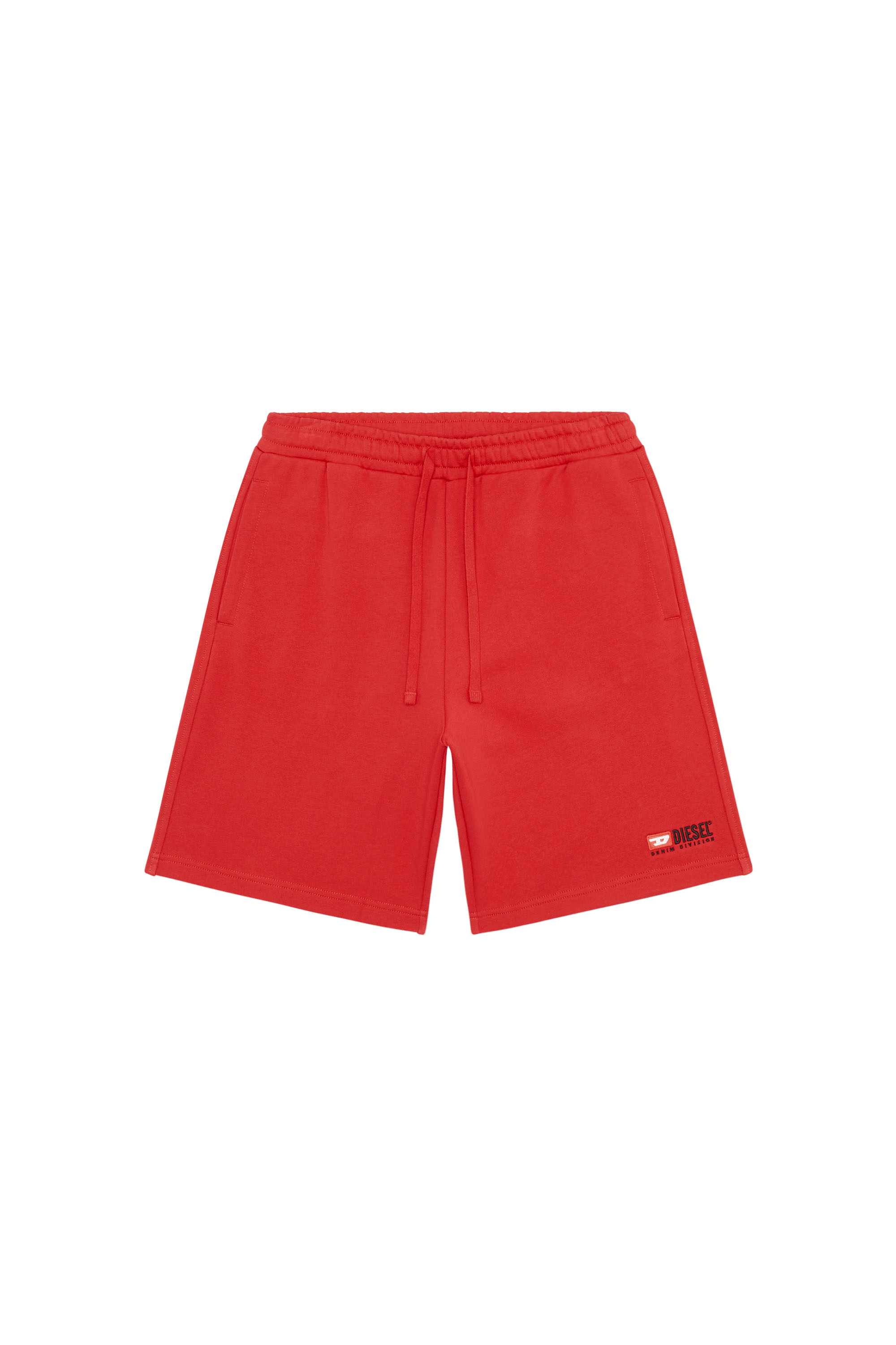 Diesel - P-CROWN-DIV, Man's Sweat shorts with embroidered logo in Red - 3