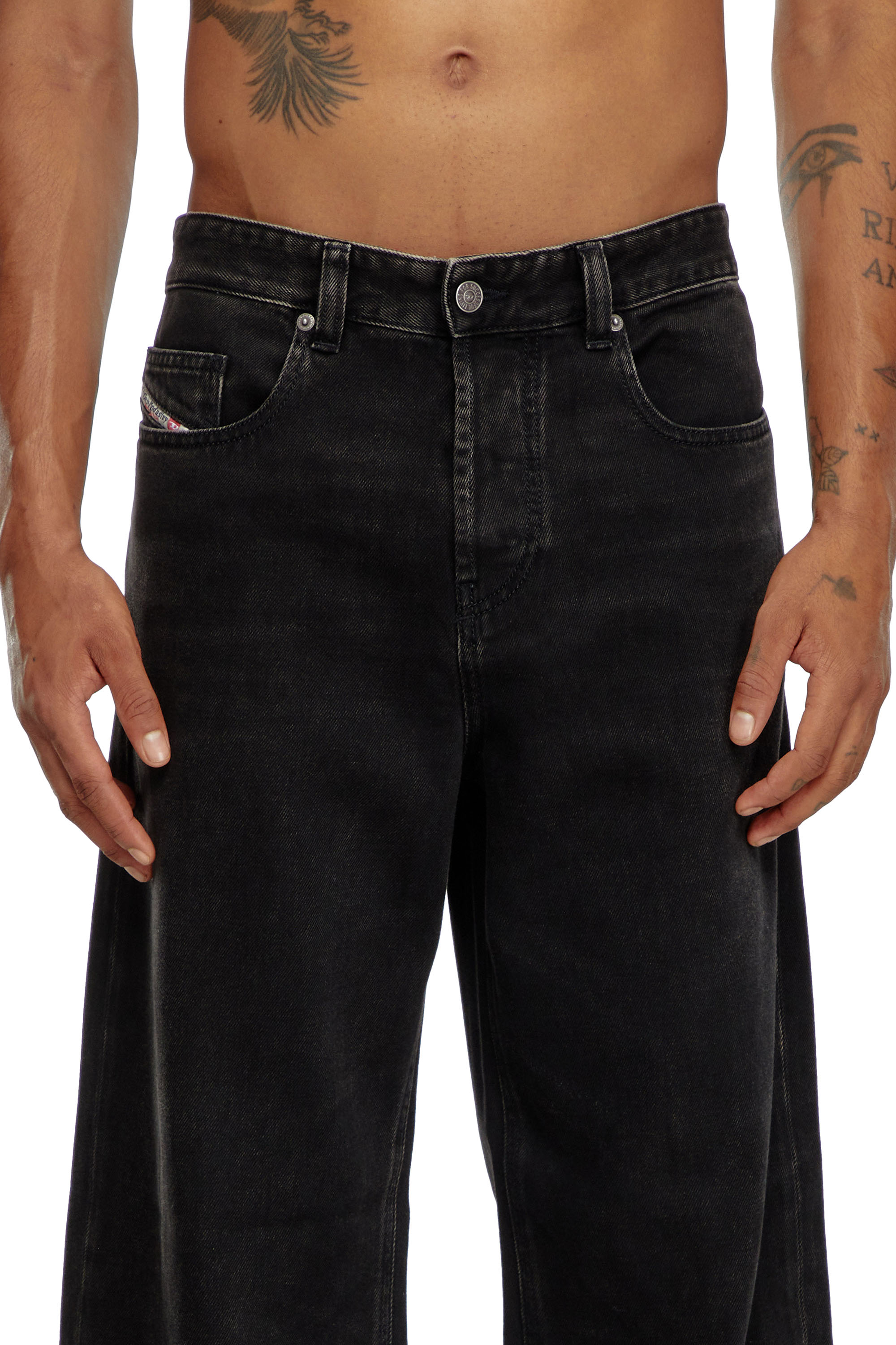 Diesel - Man Straight Jeans 2001 D-Macro 09I35, Black/Dark grey - Image 3