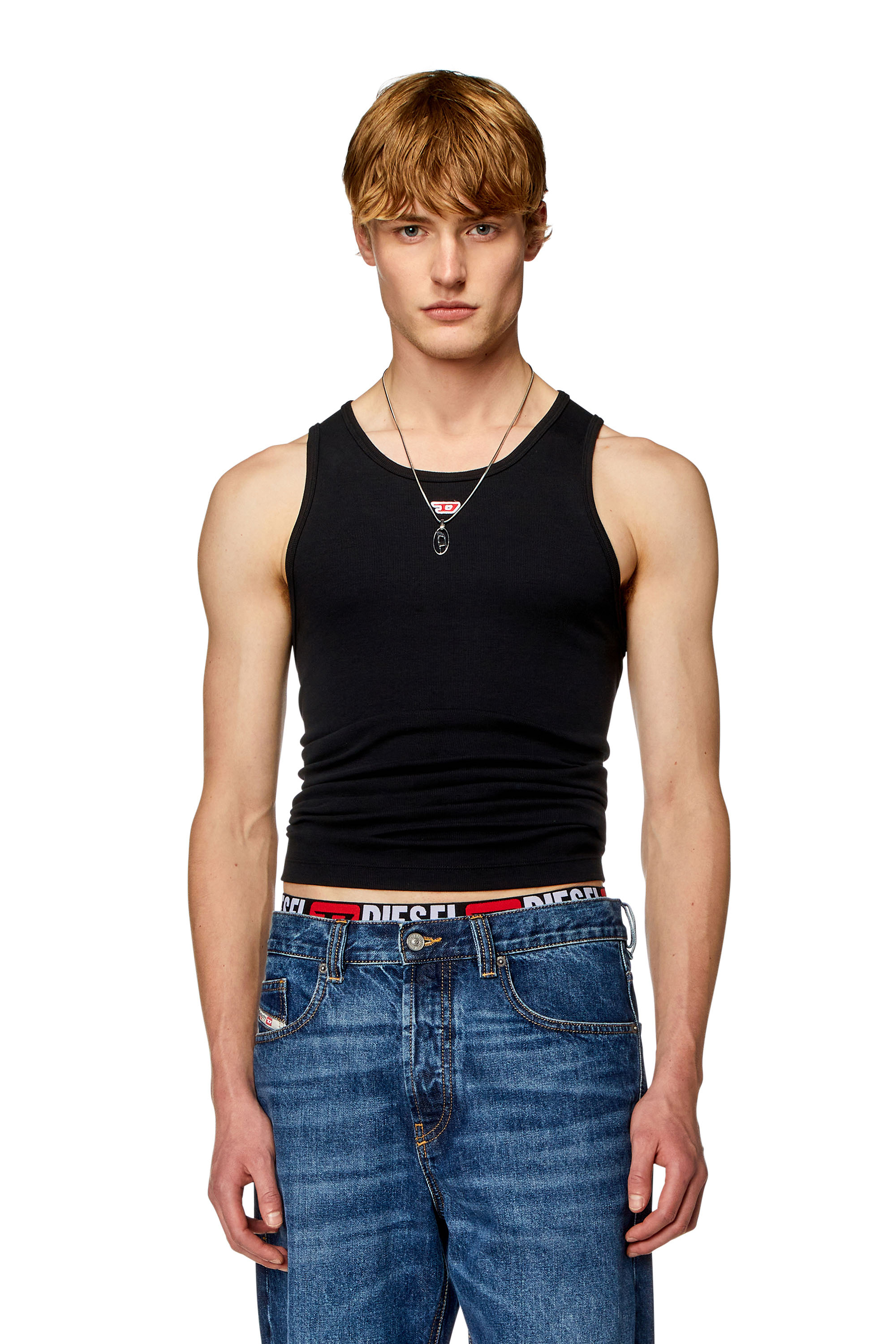 Tank top with mini D logo patch