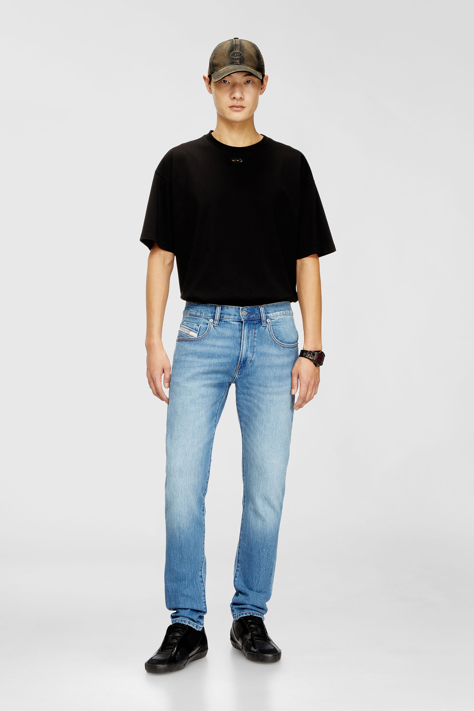 Diesel - Man's Slim Jeans 2019 D-Strukt 0ADBK, Light Blue - 1
