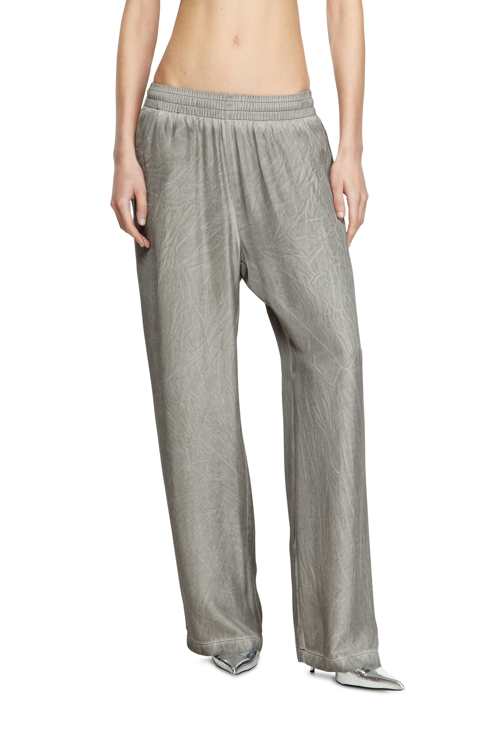 Diesel - P-LEON, Unisex's Fluid crinkled track pants in Grey - 5