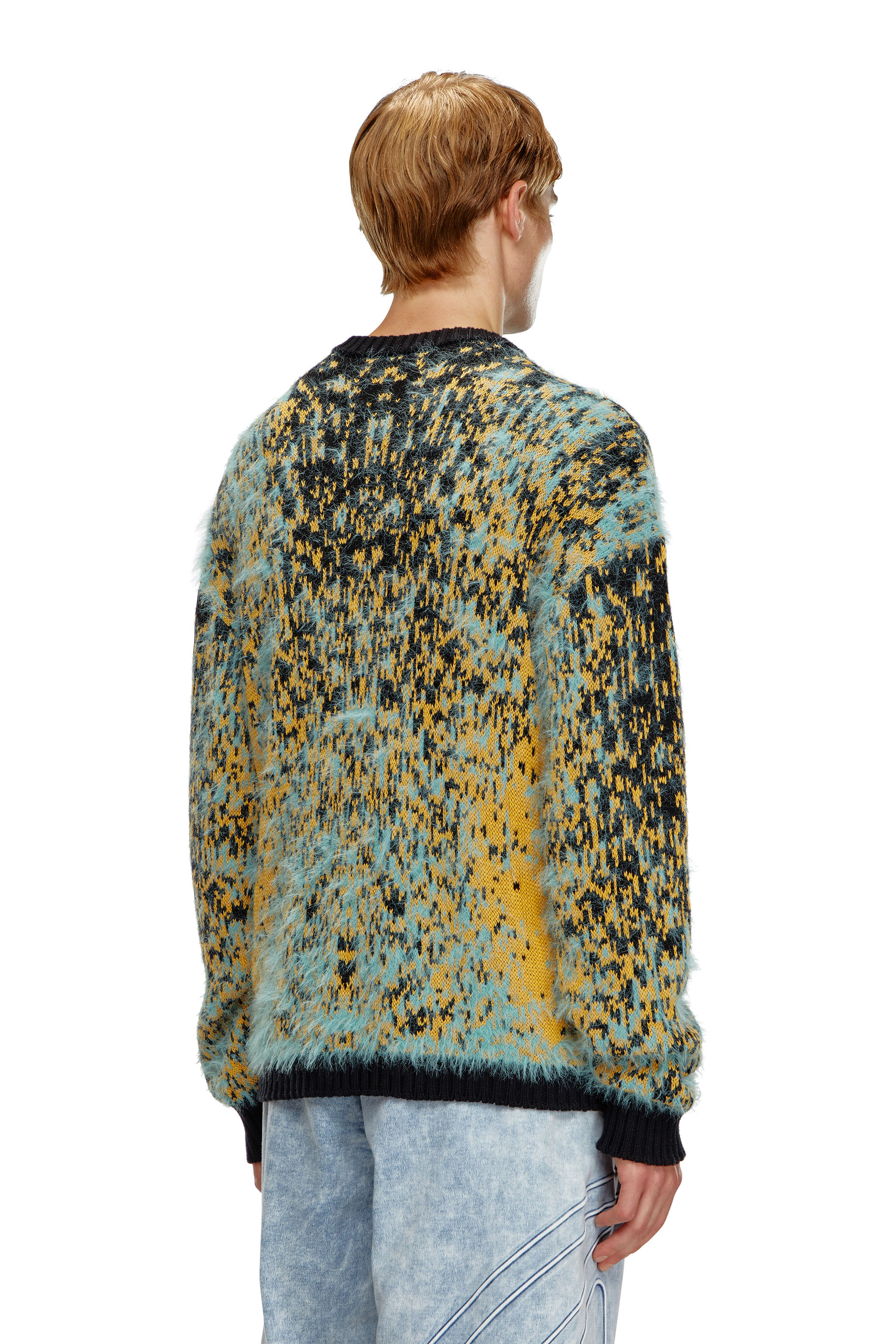 Diesel - K-RAIN, Man's Jumper with acid rain effect in Blue/Yellow - 4