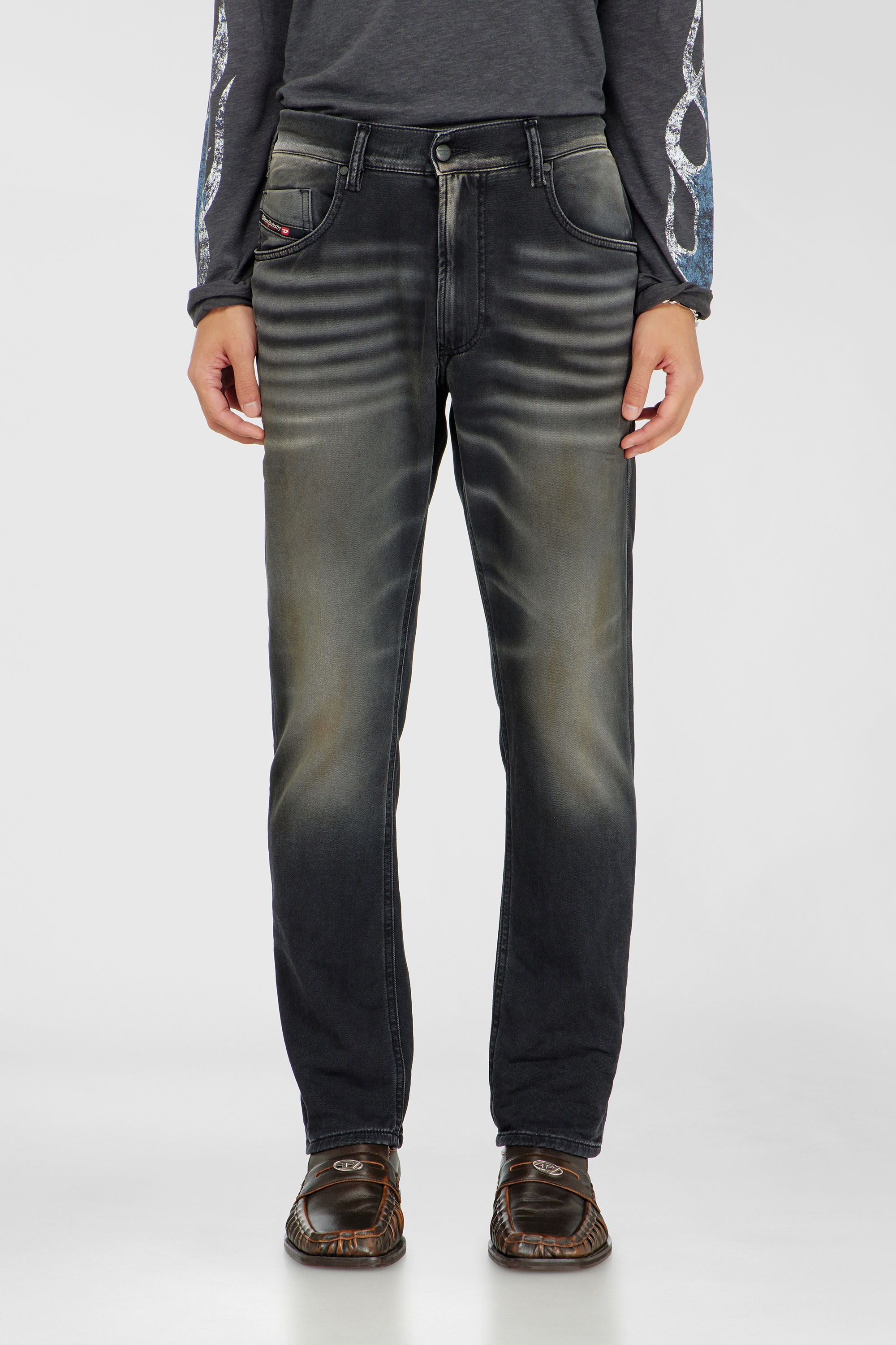 Diesel - Man's Regular 2032 D-Krooley-BW Joggjeans&reg; 068ZQ, Black/Dark grey - 1