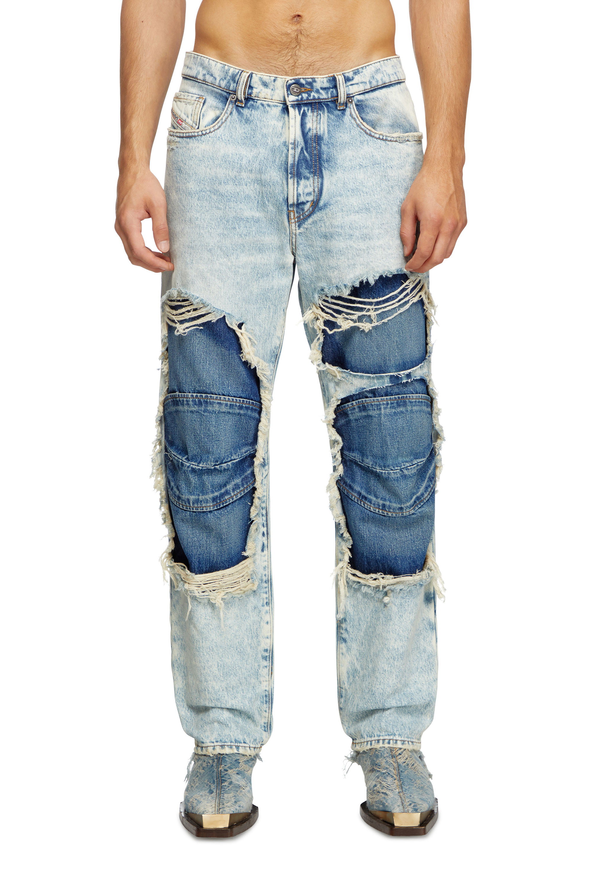 Diesel - Unisex's Straight Jeans D-Fire 0AJEN, Light Blue - 1