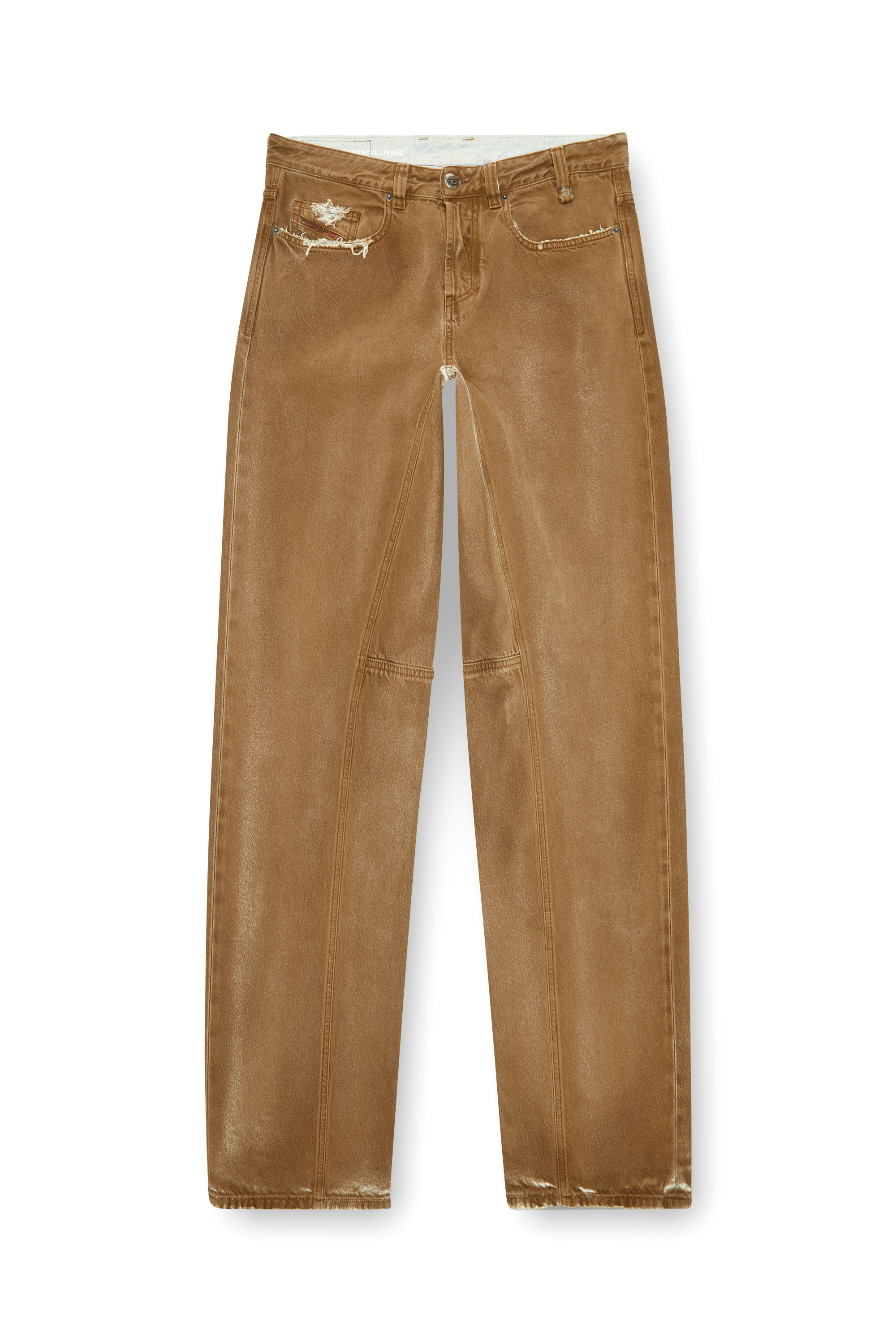 Diesel - Man Straight Jeans 2001 D-Macro 09J82, Light Brown - Image 5