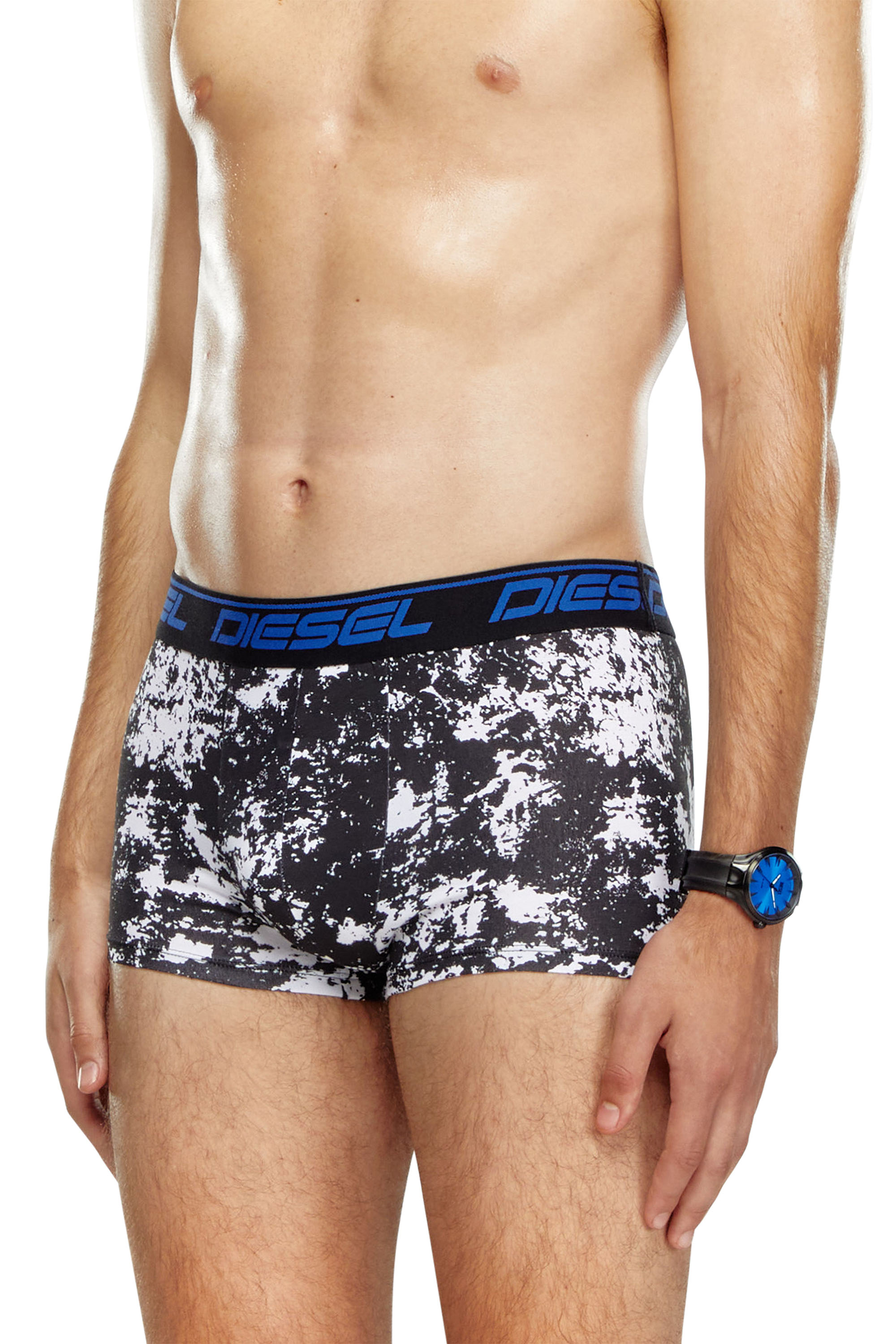 Diesel - UMBX-DAMIENTHREEPACK, Man's Three-pack cloudy-print boxer briefs in Black/Blue - 2