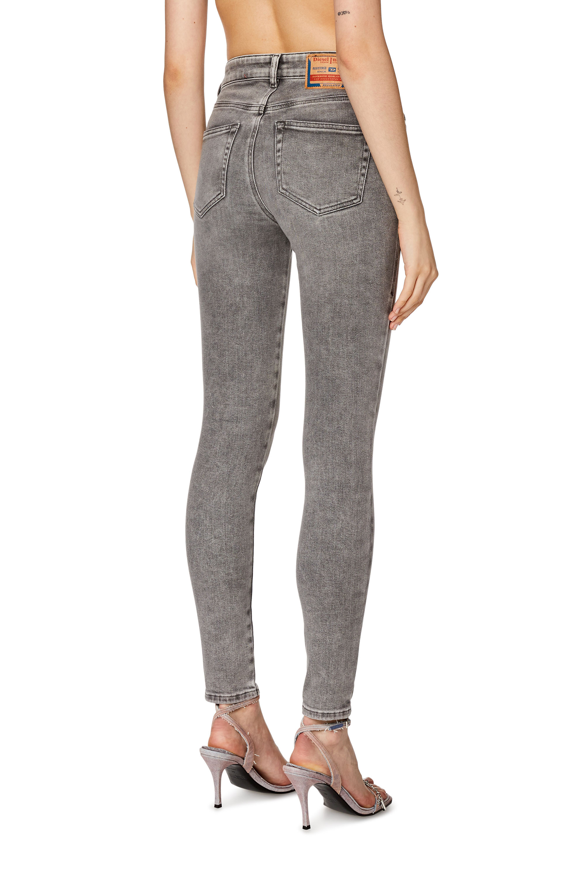 Diesel - Super skinny Jeans 2017 Slandy 068GL, Grey - Image 2