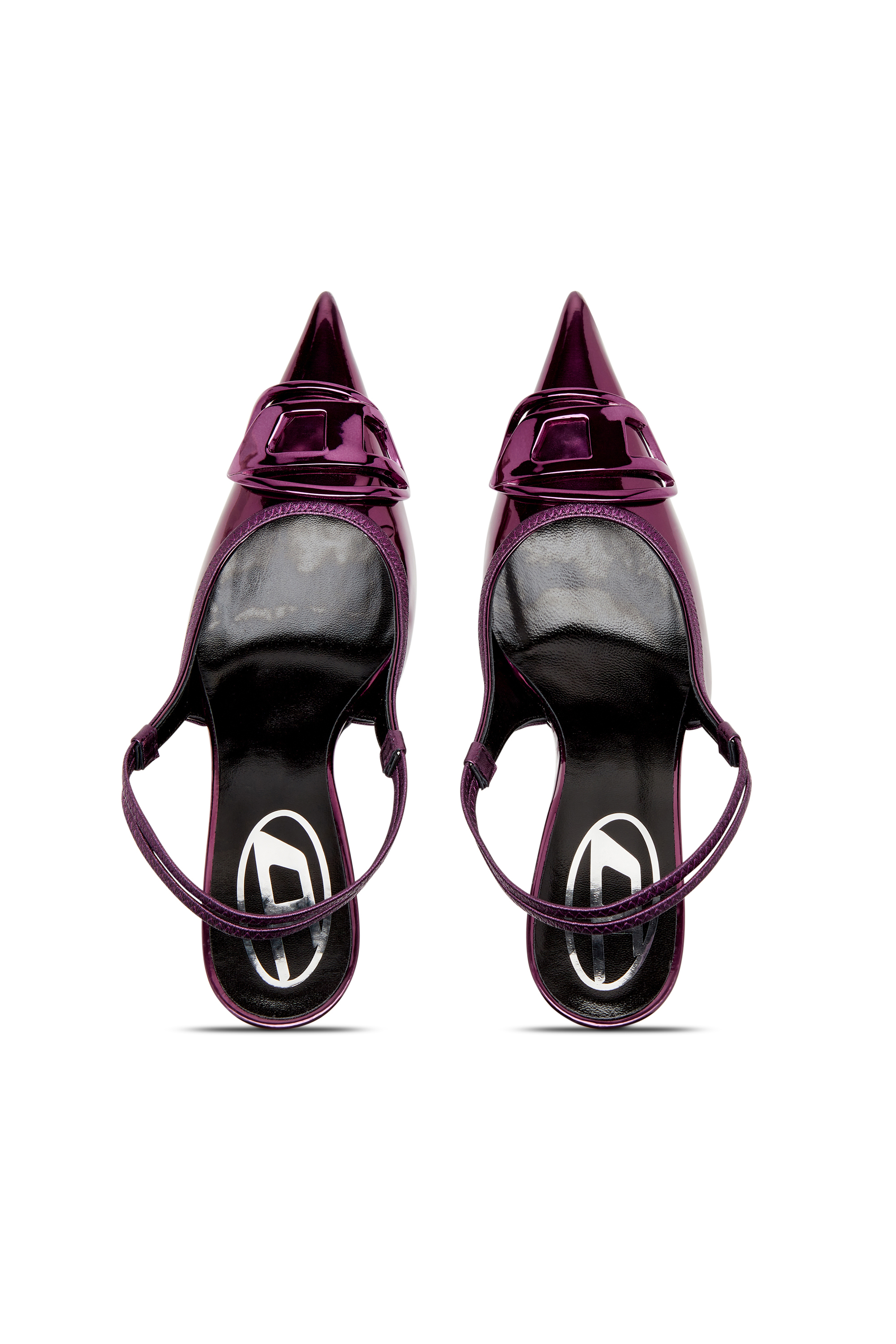 Diesel - D-VENUS SB, Woman's D-Venus-Slingback pumps with mirror finish in Dark Violet - 4