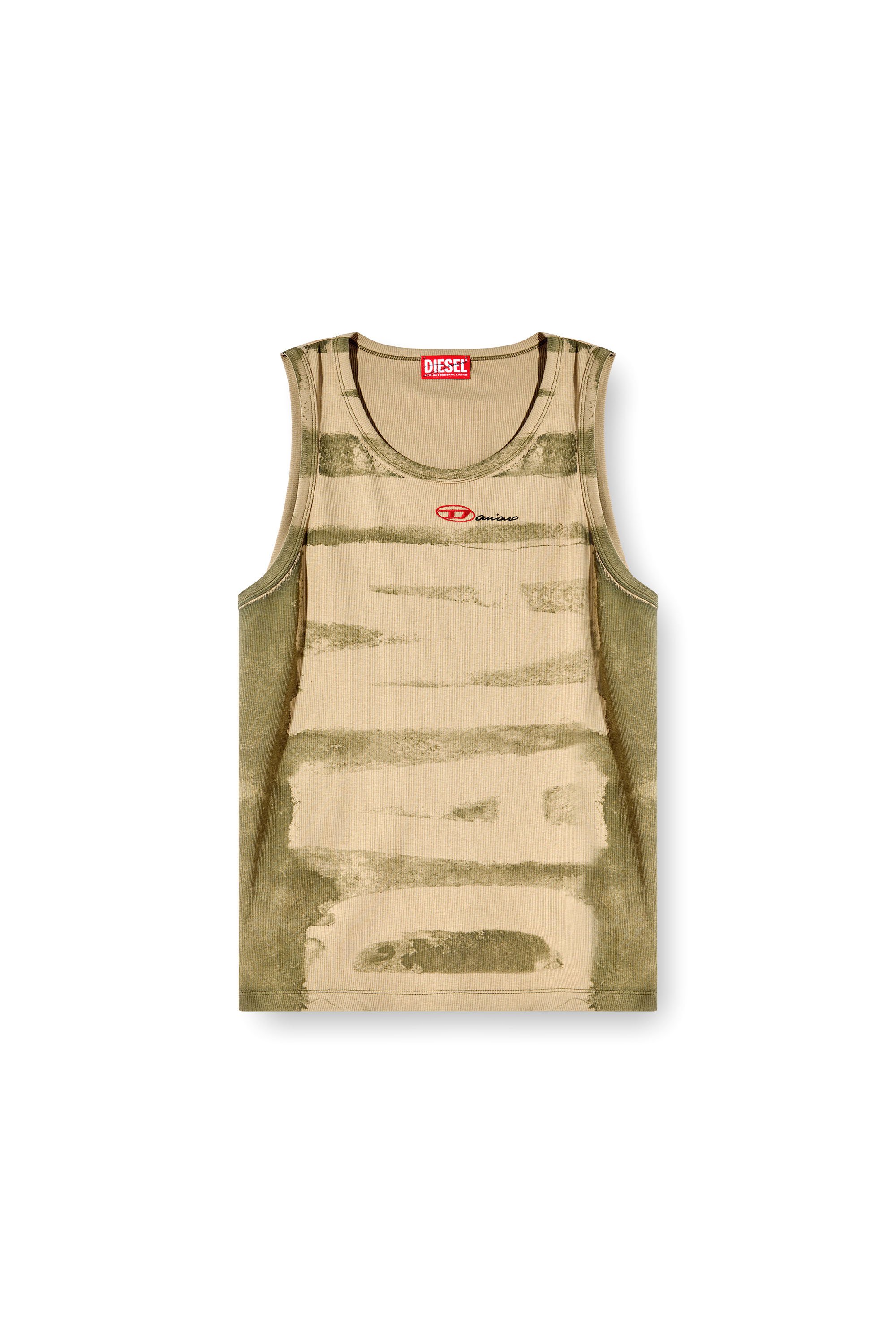 Diesel - T-LIFTY-BLEEDING-DD, Unisex's Tank top with Damiano print in Green - 3