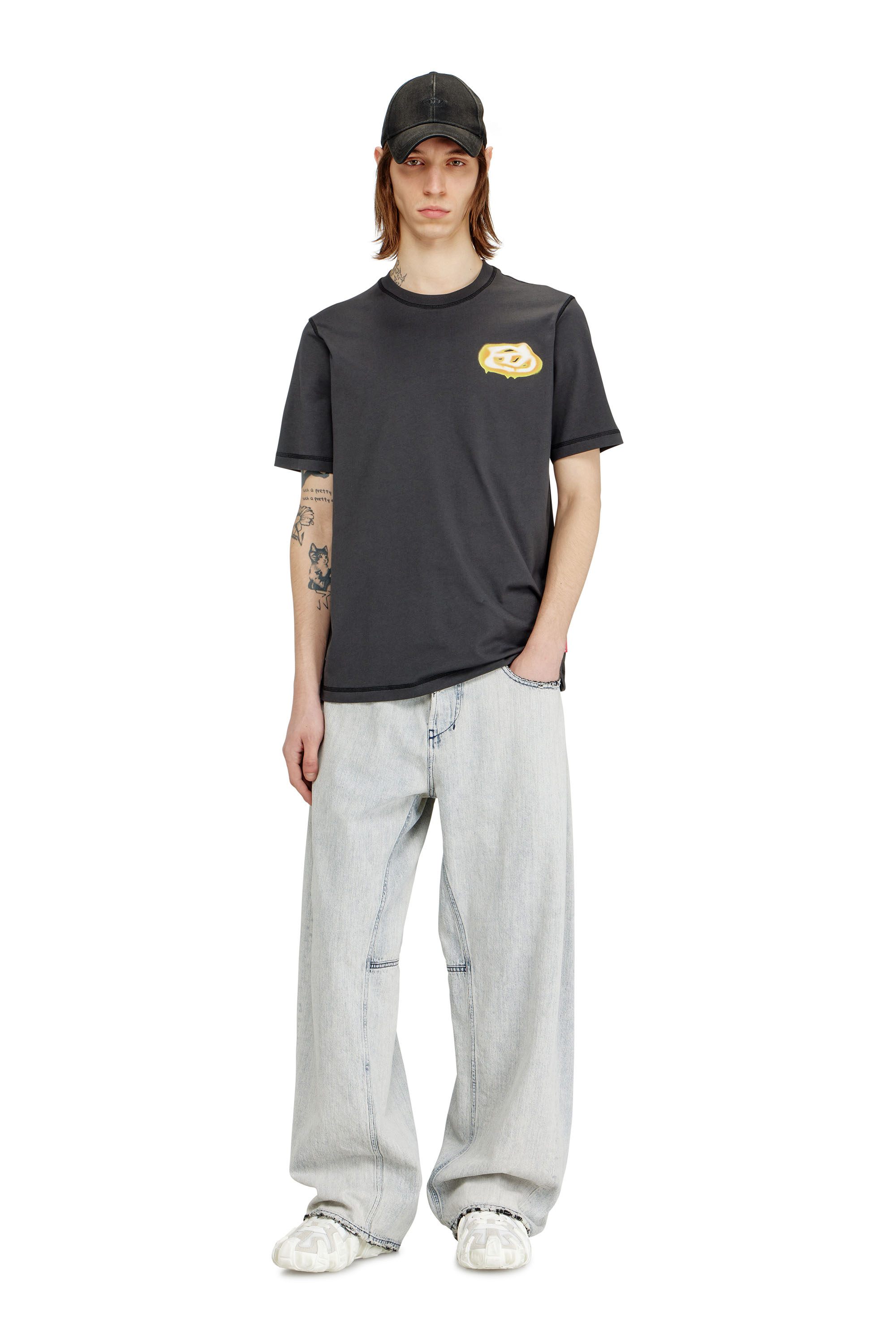 Diesel - T-ADJUST-V7, Man's T-shirt with contrasting stitching in null - 1