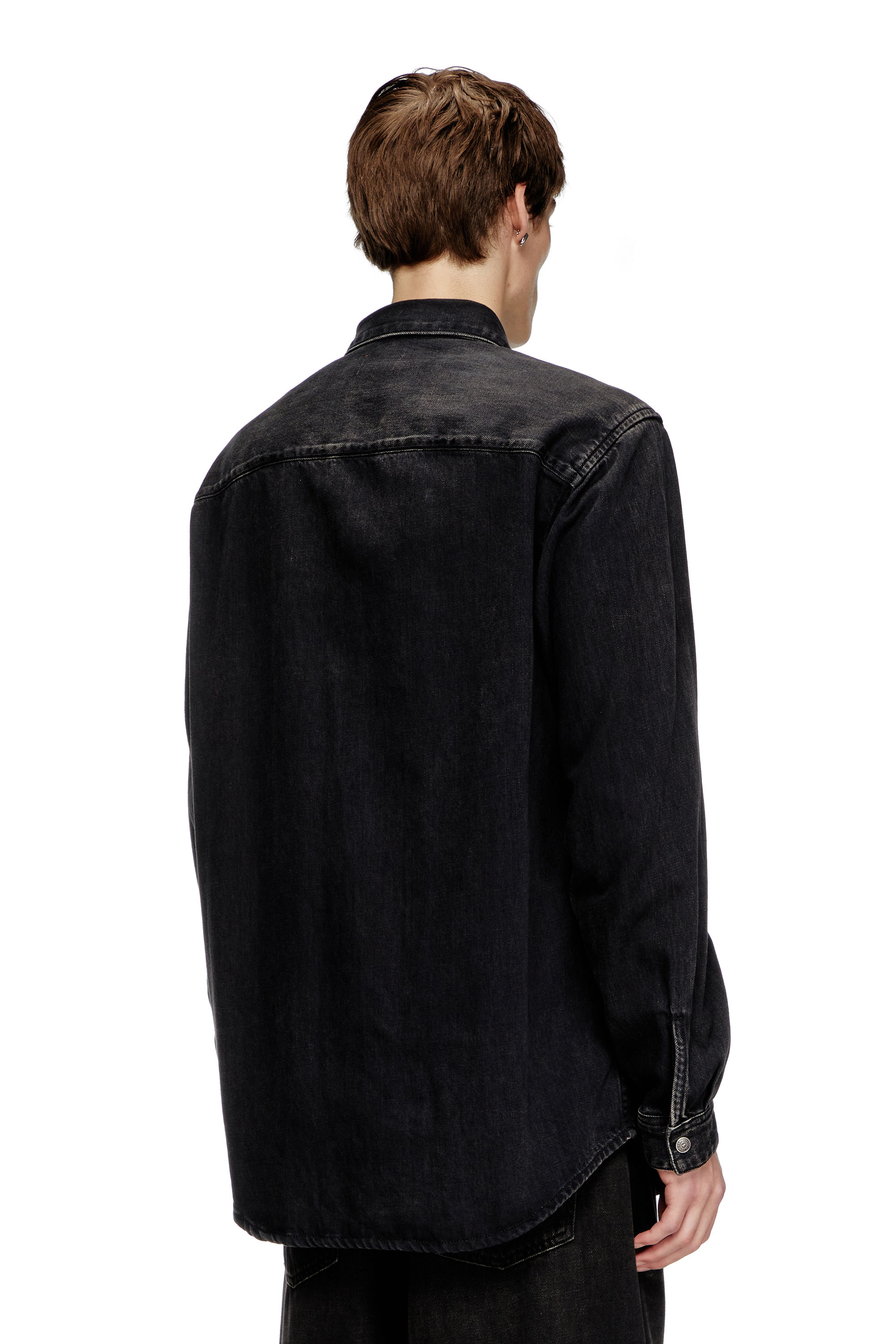 Diesel - D-SIMPLY, Man's Shirt in Tencel denim in Black - 4