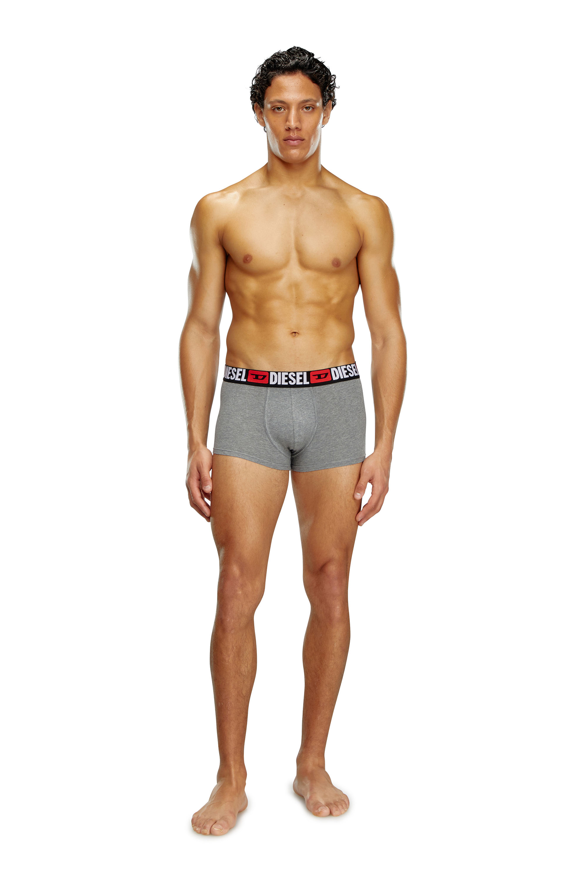 Diesel - UMBX-DAMIENTHREEPACK, Man's Three-pack of all-over logo waist boxers in White/Grey - 2