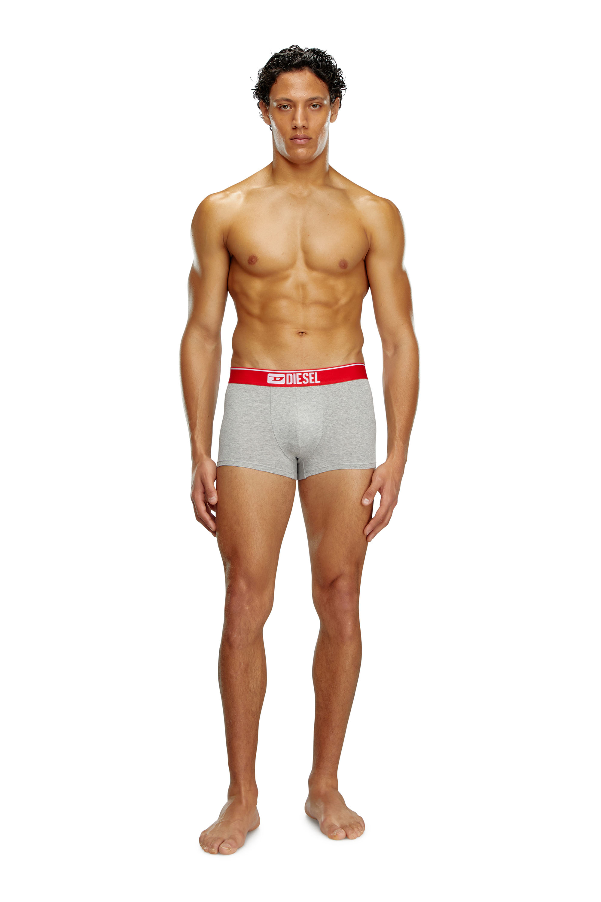 Diesel - UMBX-DAMIENTHREEPACK, Man's Three-pack of plain boxer in Red/Grey - 3