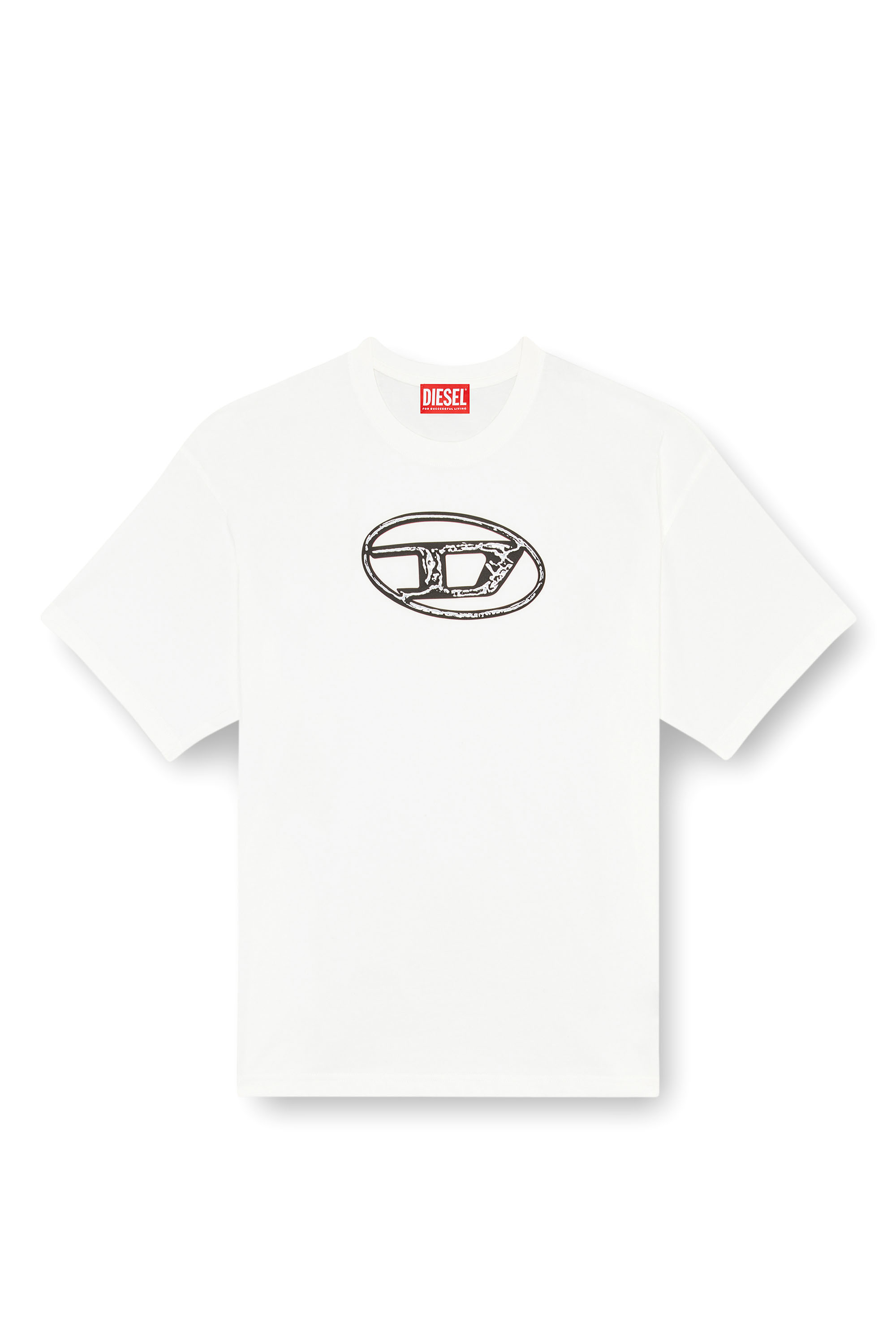 Diesel - T-BOXT-Q22, Man's Faded T-shirt with Oval D print in White - 3