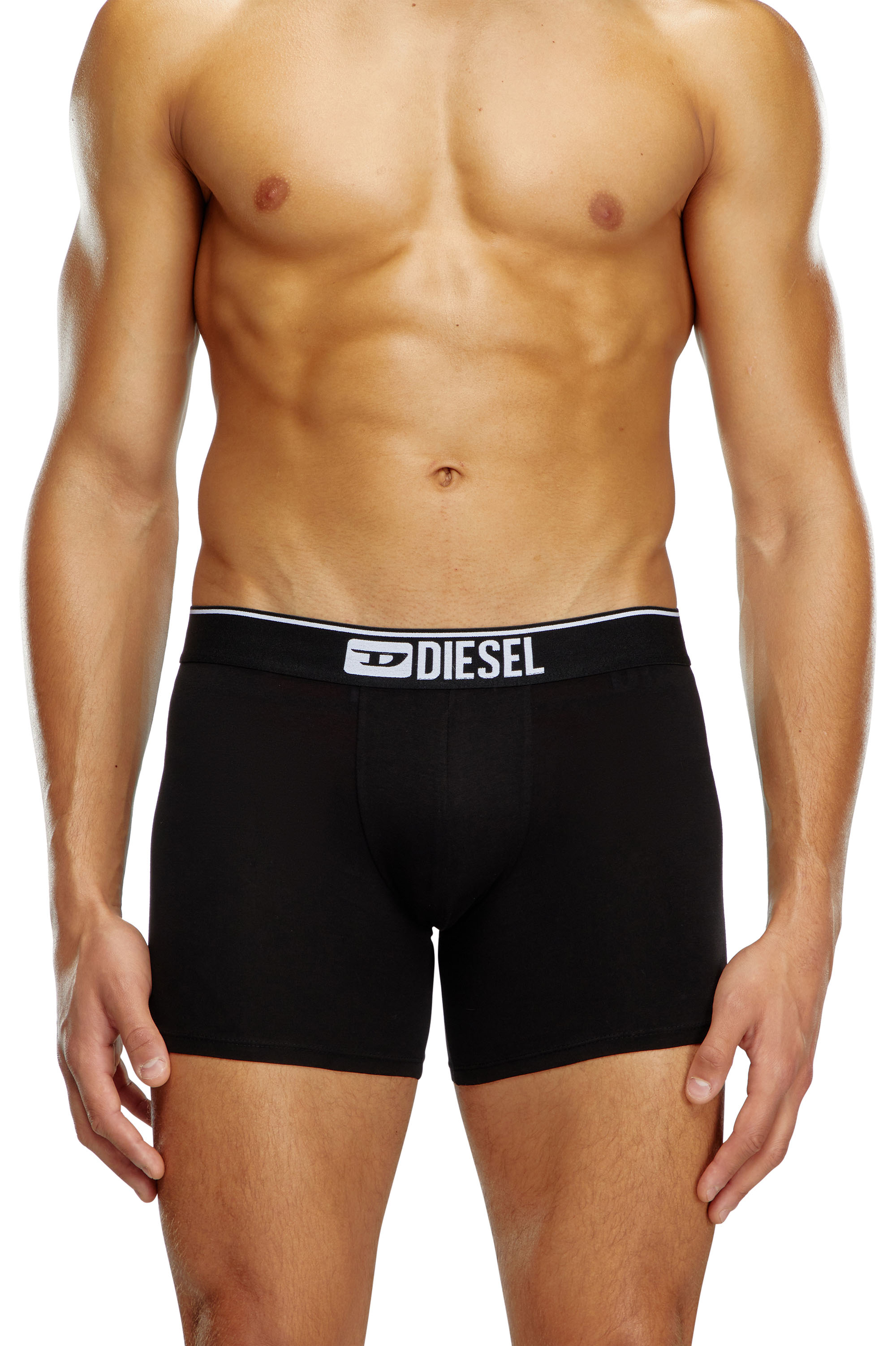 Diesel - UMBX-SEBASTIANTHREEPAC, Man's Three-pack of plain long boxer briefs in Black/Grey - 3