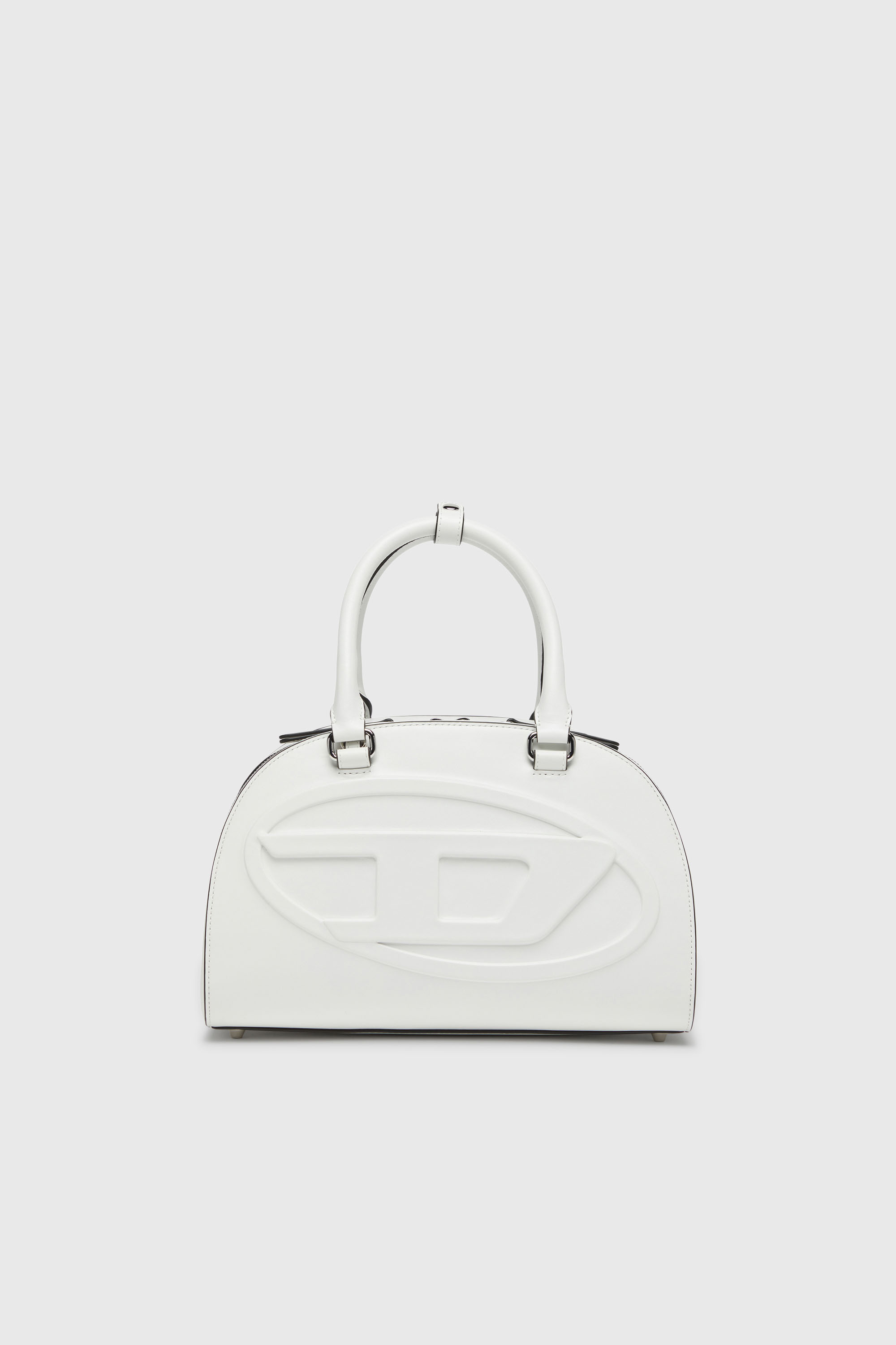 Diesel - 1DR DOME TOP HANDLE, Woman's 1DR Dome-Leather bowling bag in White - 2