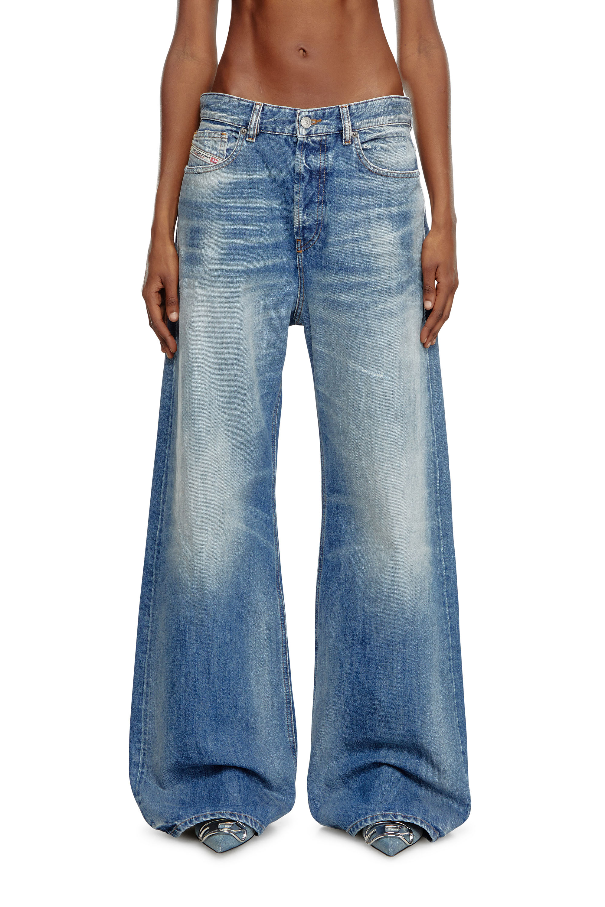 Diesel - Woman Straight Jeans 1996 D-Sire 09J86, Medium blue - Image 1