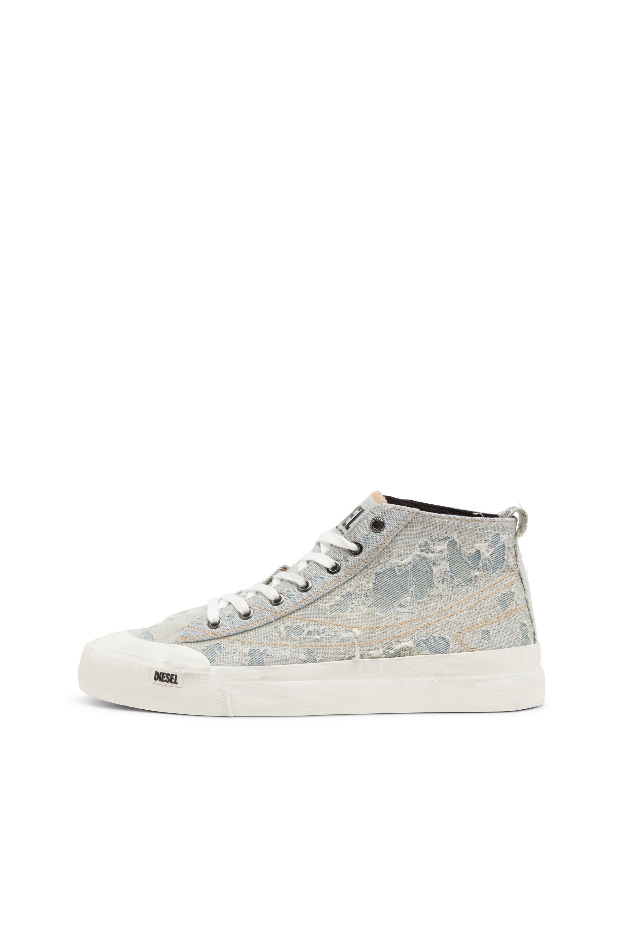 Diesel - S-ATHOS MID, Man's S-Athos-High-top sneakers in denim and gauze in Light Blue - 8