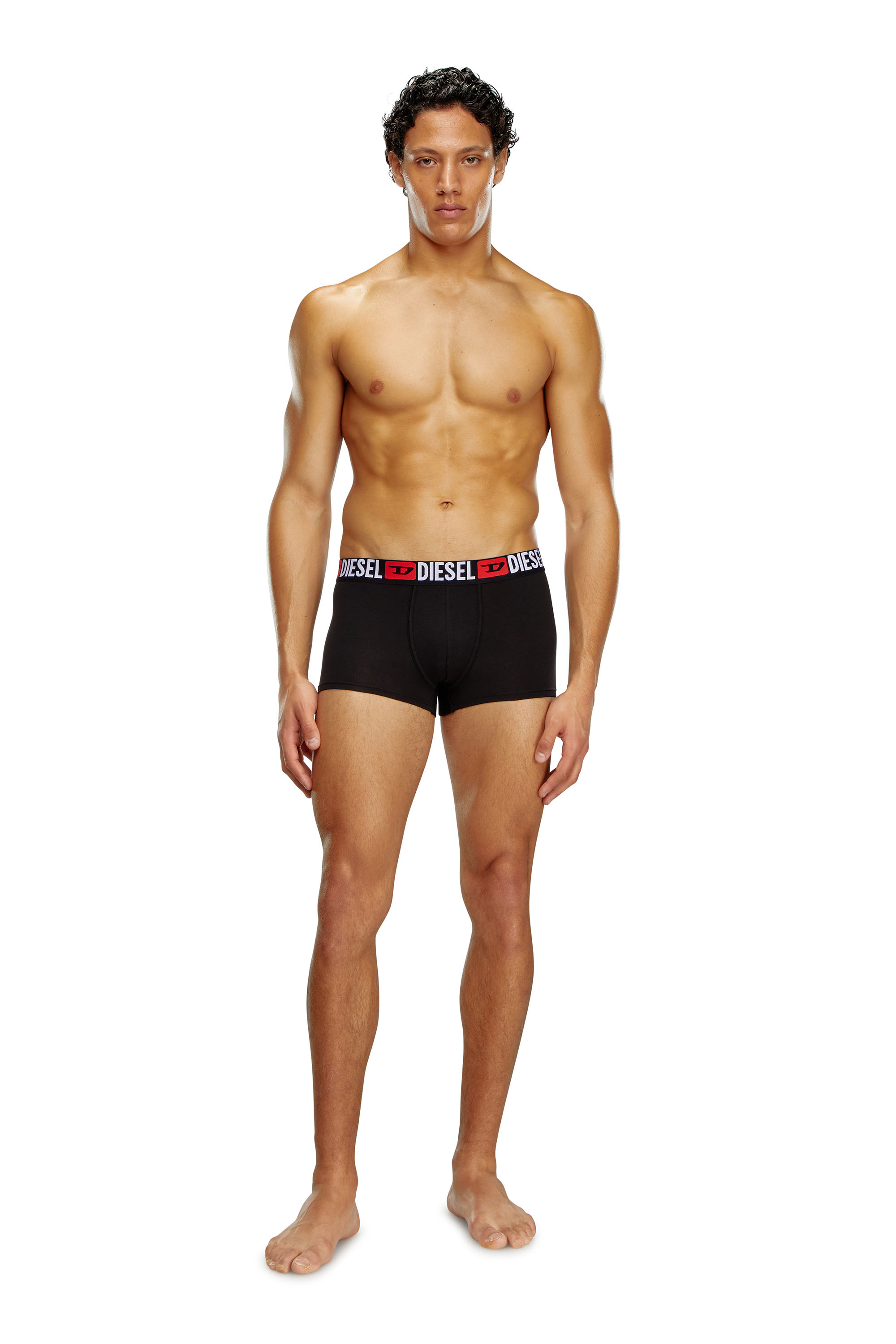 Diesel - UMBX-DAMIENTHREEPACK, Man's Three-pack of all-over logo waist boxers in Black - 2