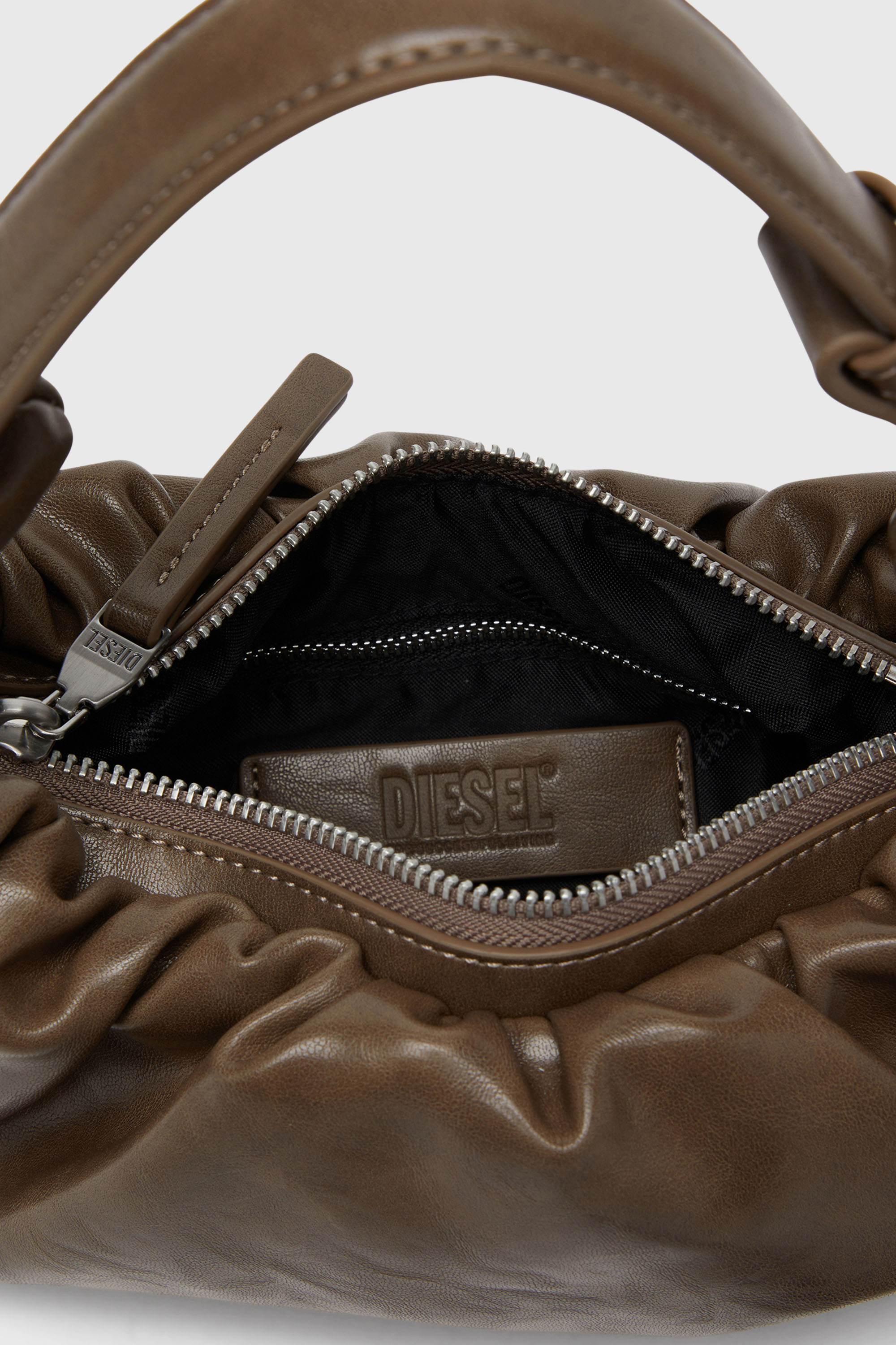 Diesel - GRAB-D HOBO S, Woman's Grab-D-Small scruched hobo bag in Brown - 3