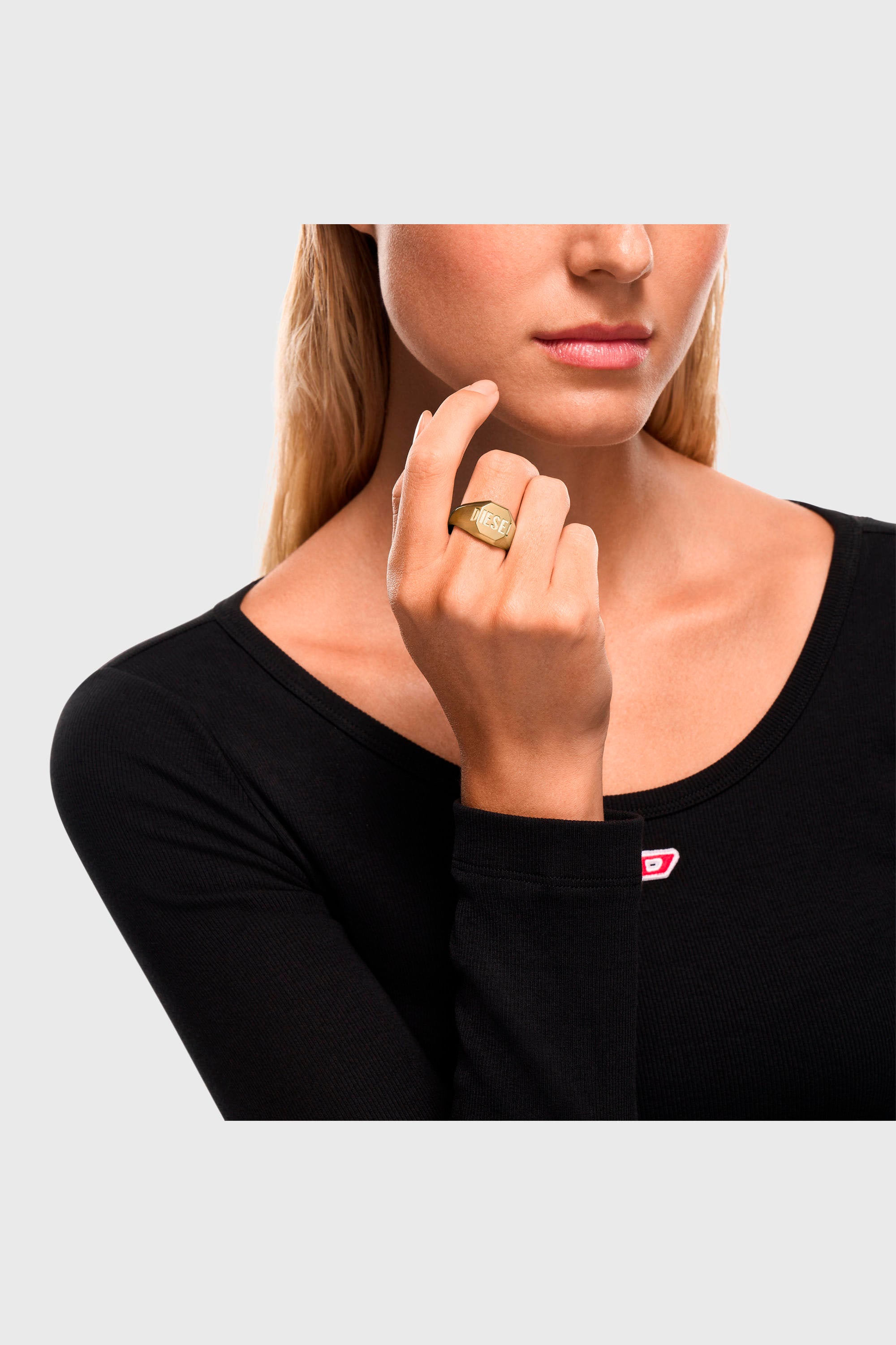 Diesel - DX1742710, Unisex's Gold-tone signet ring in Gold - 5