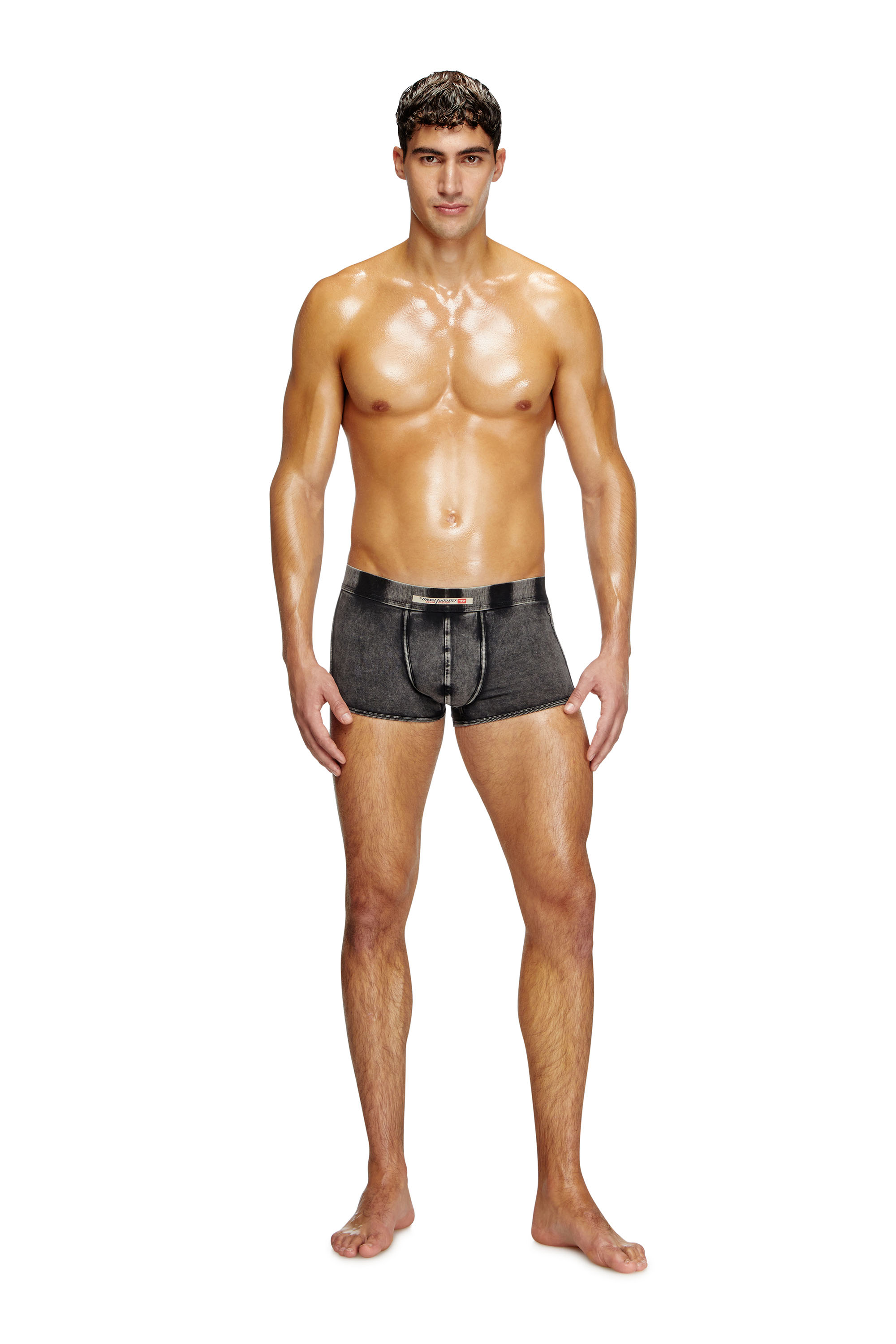 Diesel - DAMIEN-DNM, Man's Denim-effect boxer briefs in Black - 1