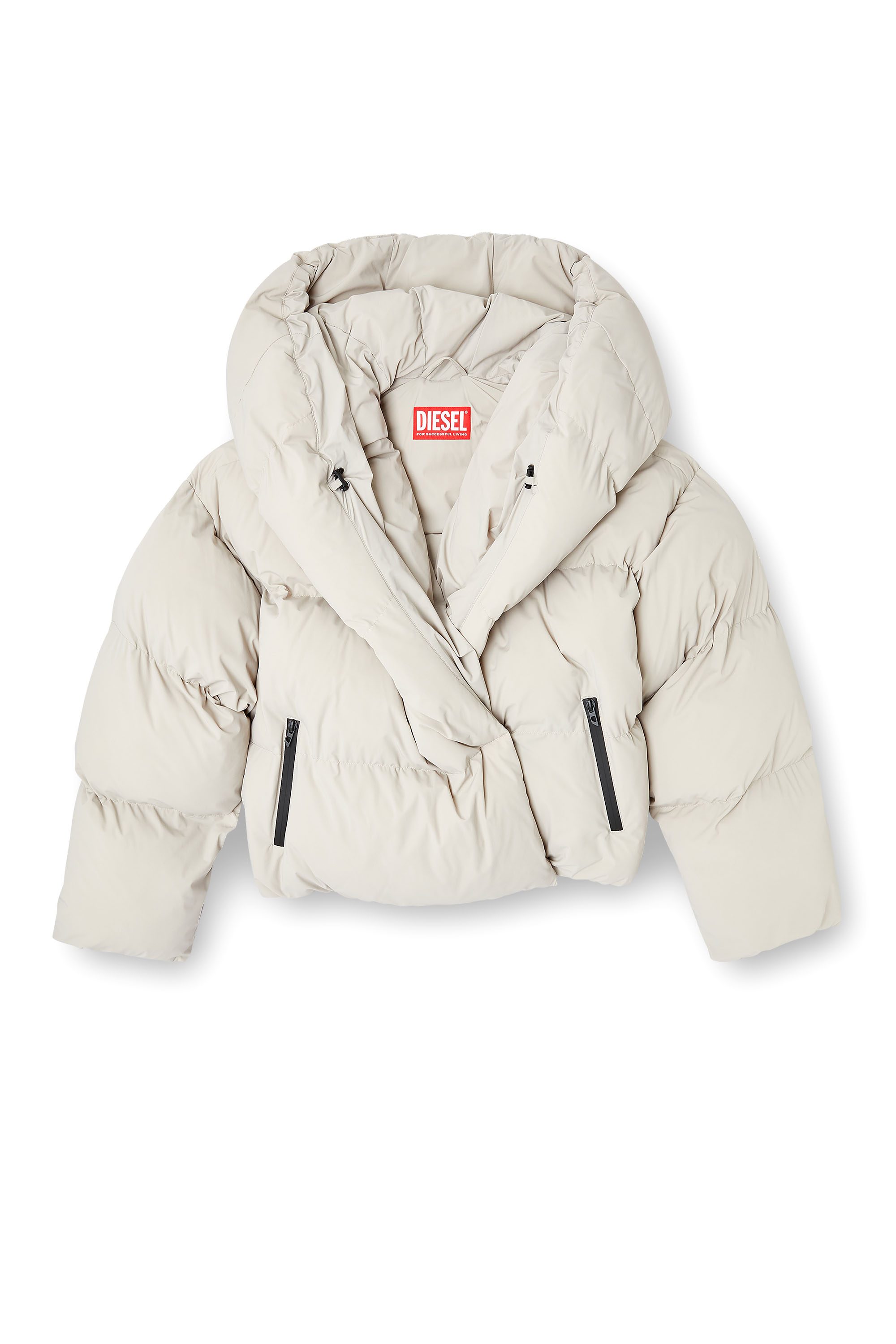 W-ILEY-T1, Beige Diesel - W-ILEY-T1, Woman's Wrap puffer in bi-stretch nylon in Beige - 2
