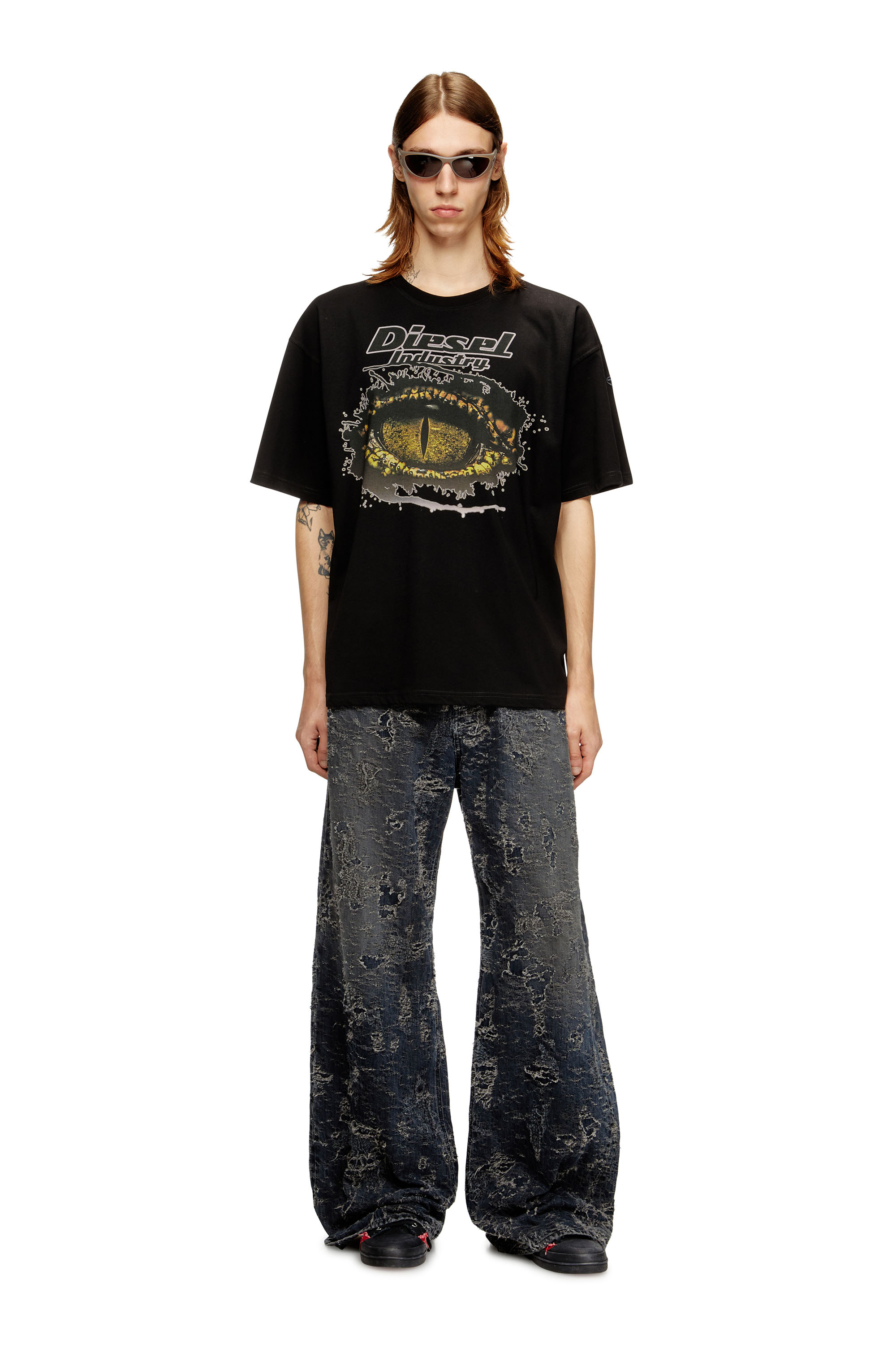 Diesel - T-BOXT-T25, Man's Cotton t-shirt with digital print in Black - 1
