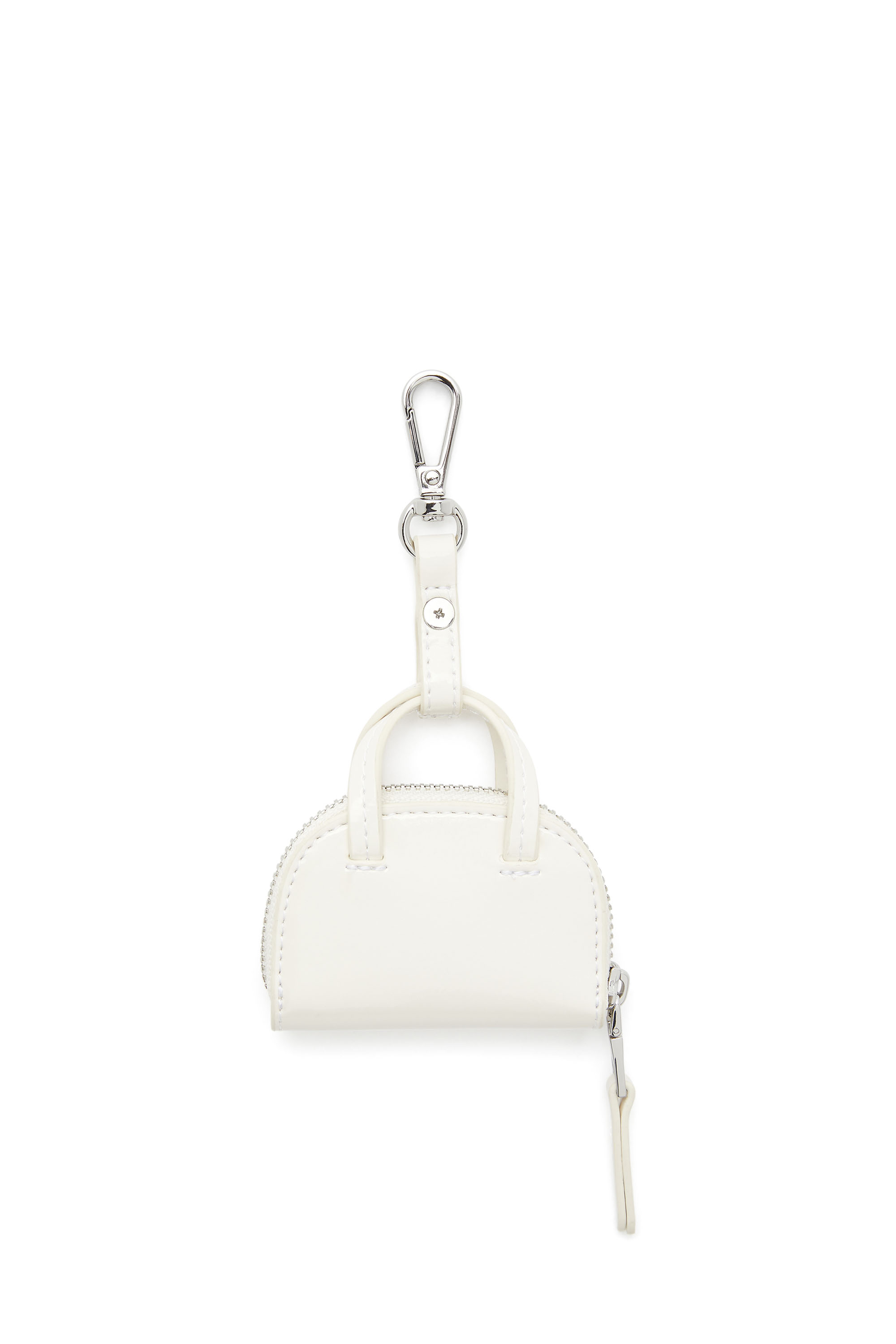 Diesel - 1DR DOME CHARMS, Woman's Bag charm in glossy, crinkled naplak in White - 2