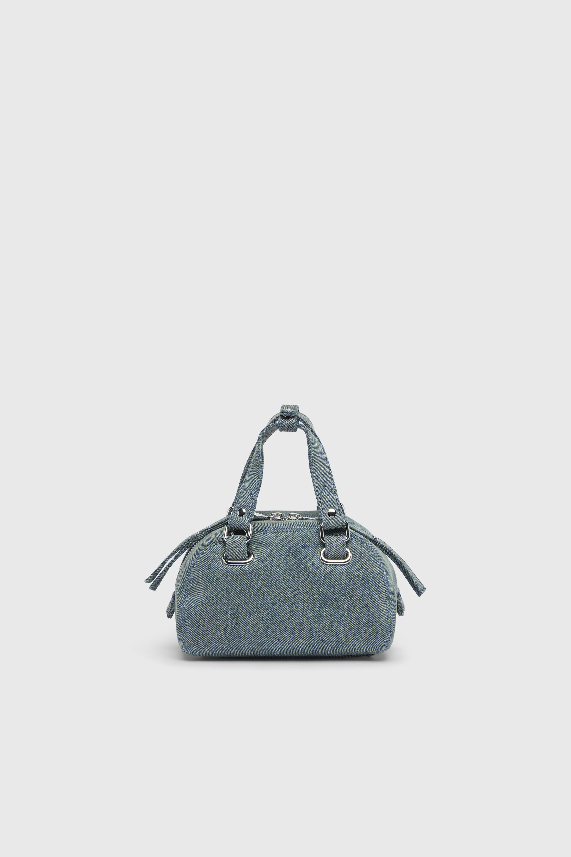 Diesel - 1DR DOME SOFT CROSSBODY, Unisex's 1DR Dome-Small bowling bag in denim with Oval D logo in Light Blue - 2