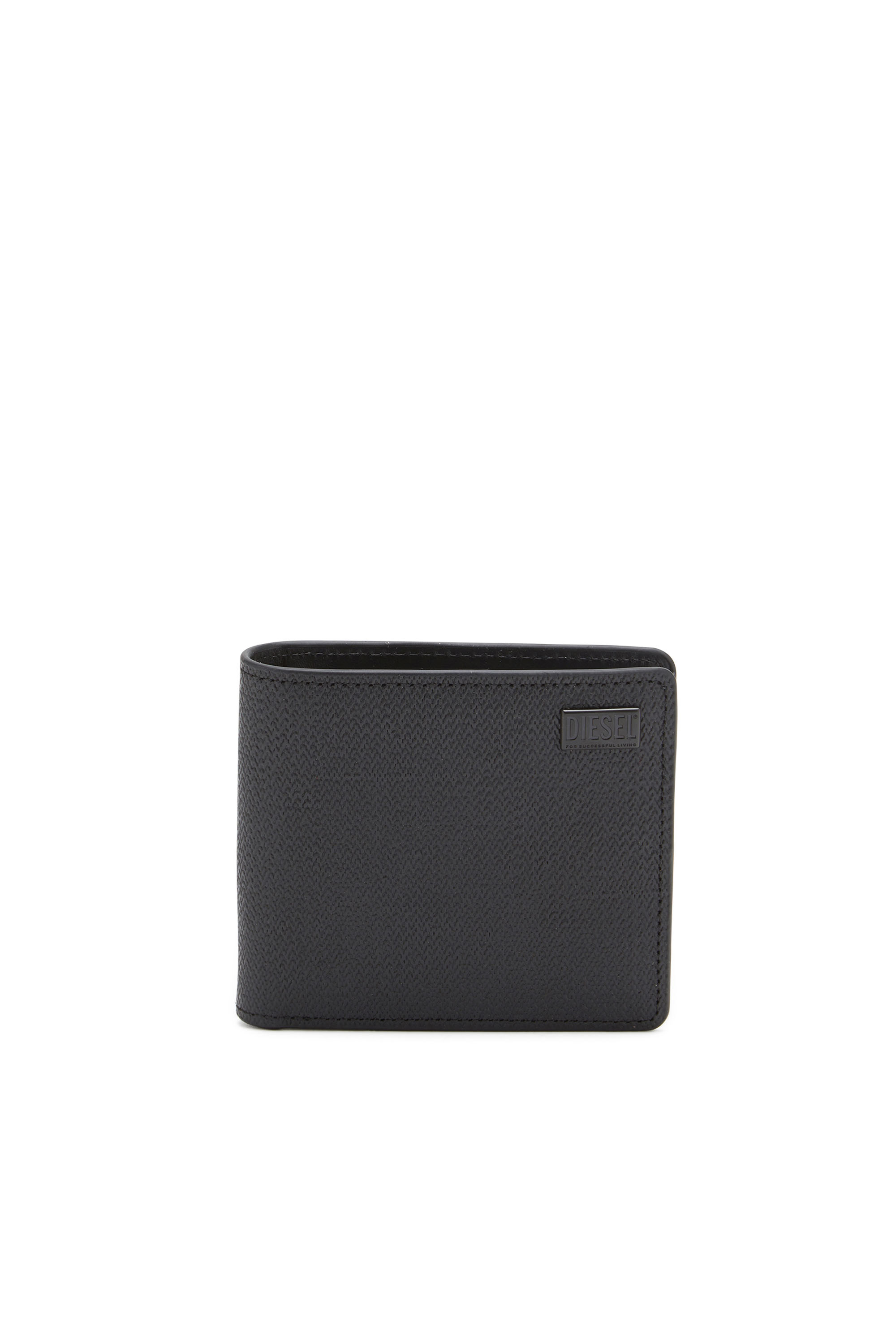 Bi-fold wallet in textured leather