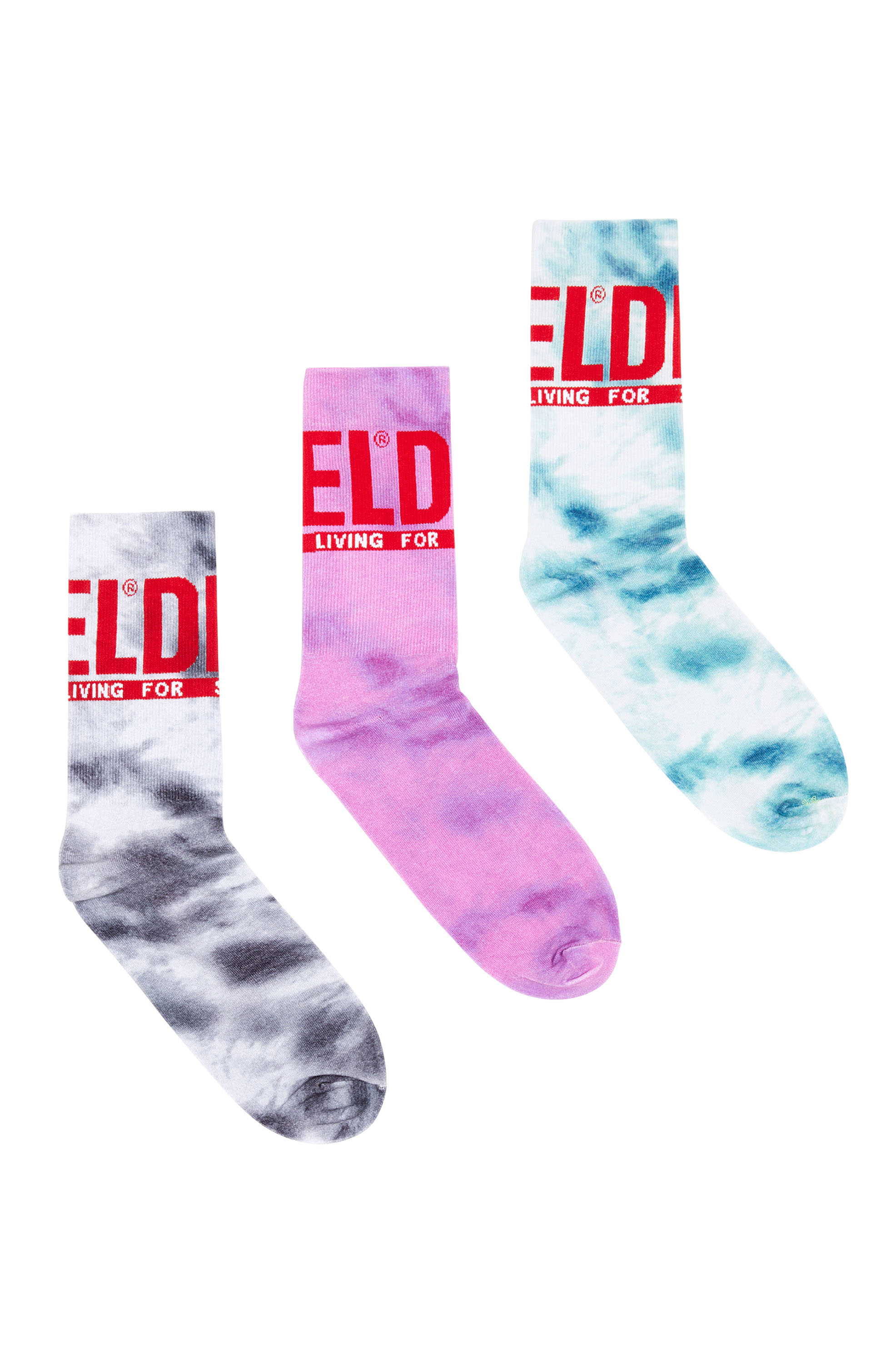 Three-pack of socks with marble effect