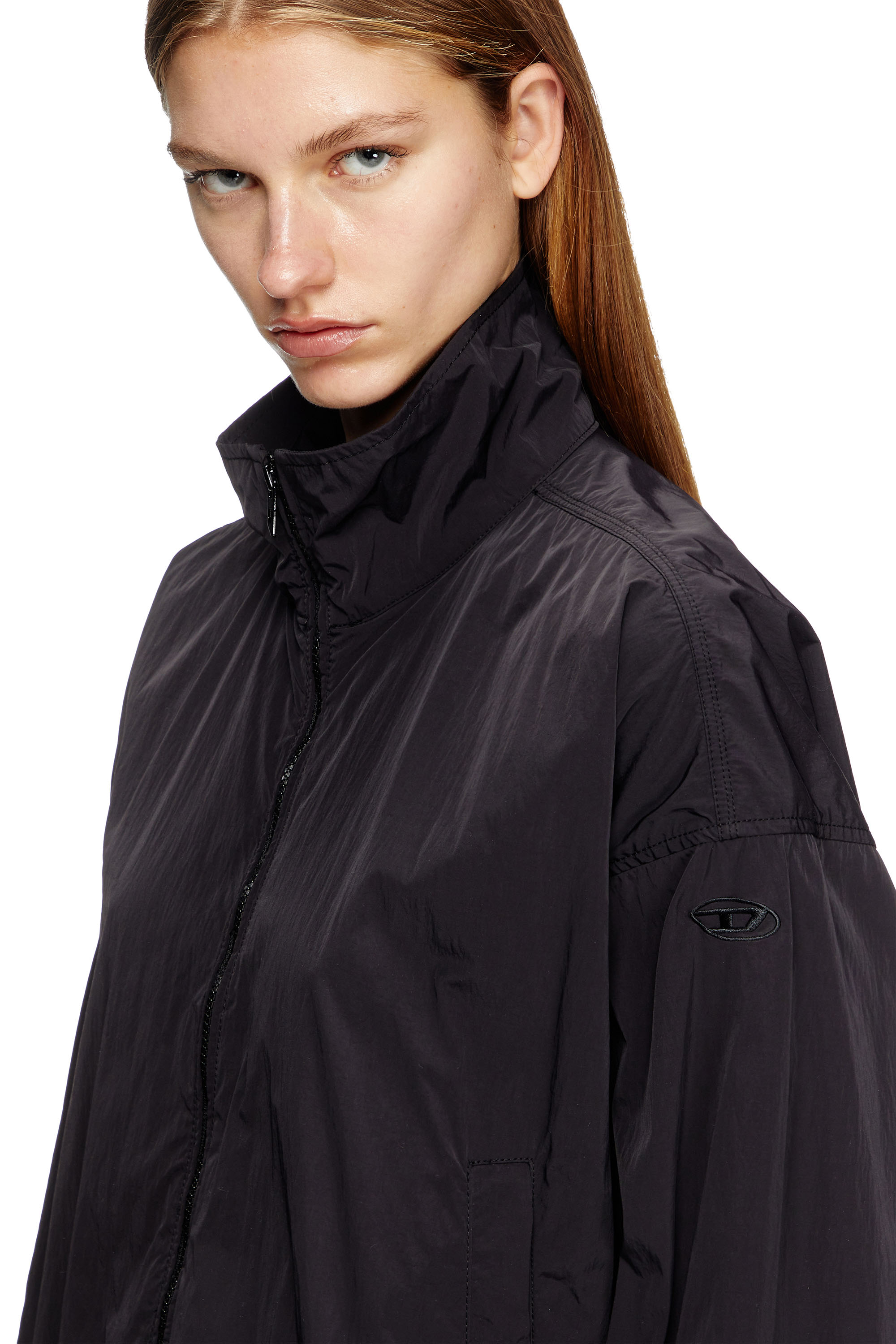 G-LEAM, Black Diesel - G-LEAM, Woman's Windbreaker in compact nylon in Black - 5