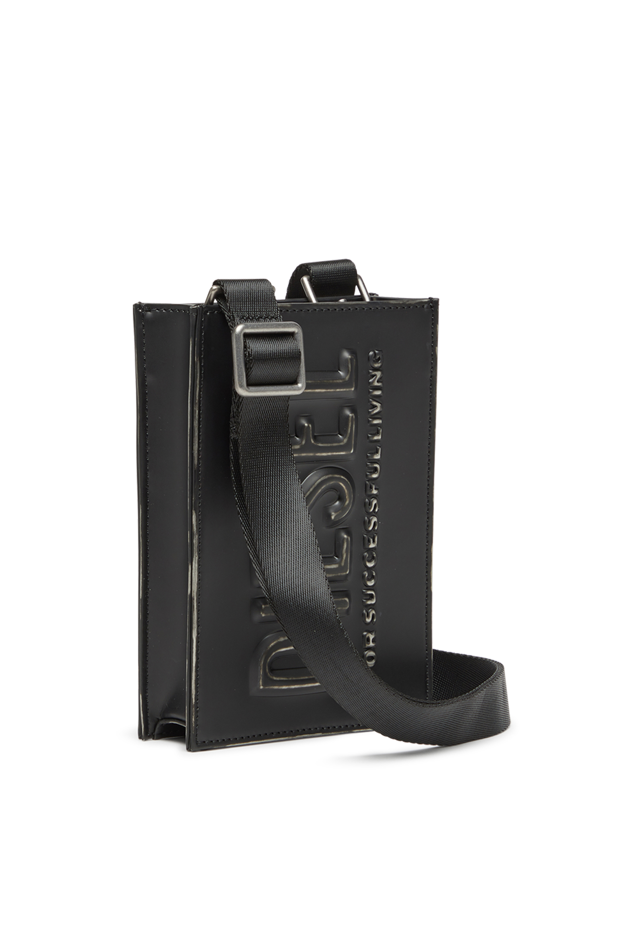 Diesel - DSL 3D MINI CROSSBODY X, Unisex's Dsl 3D - Bag with embossed logo in Black - 5