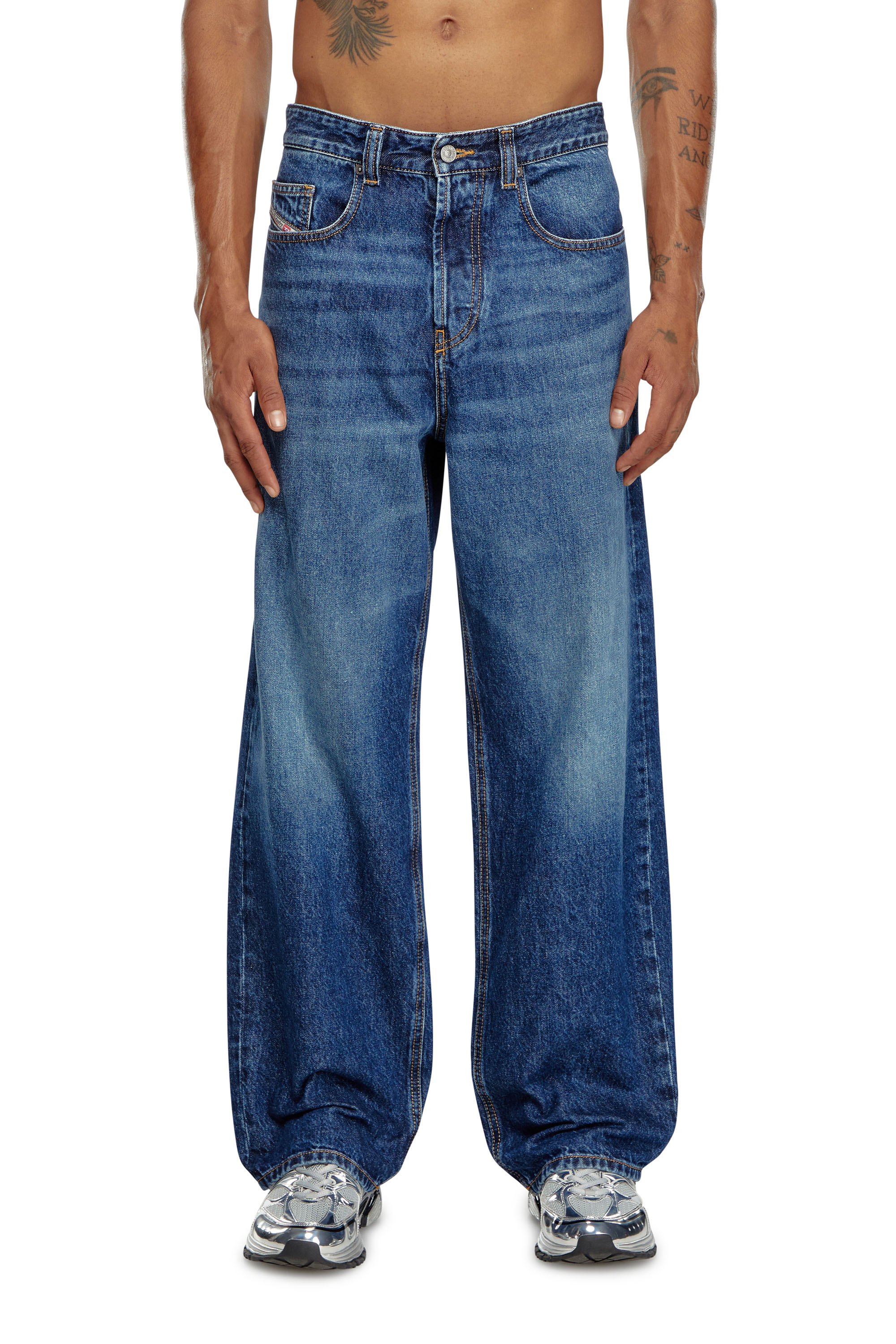 Diesel - Man Straight Jeans 2001 D-Macro 09I27, Medium blue - Image 1