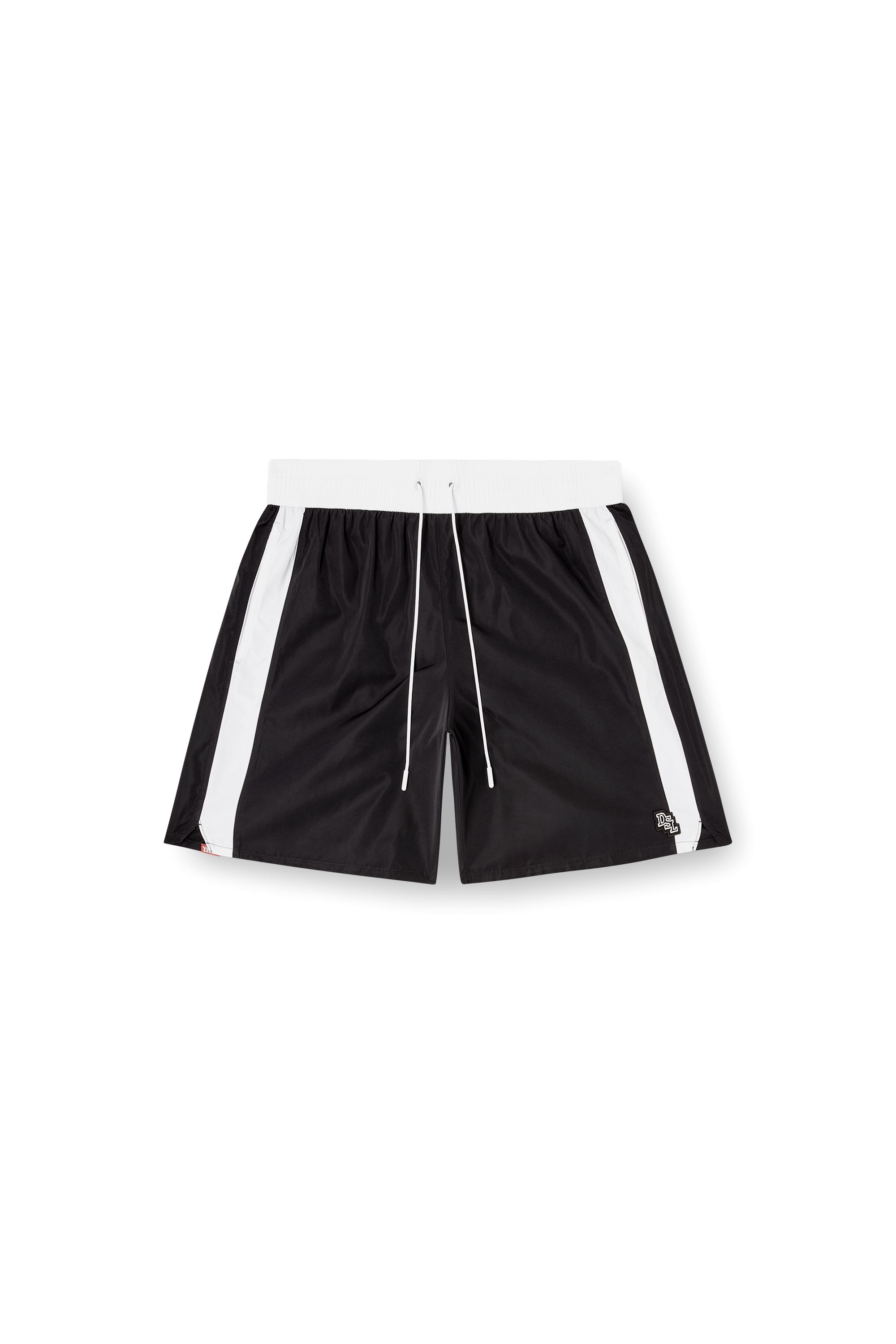 Diesel - BOXER-46-D-POP, Man's Swim shorts with contrast waistband in Black - 4