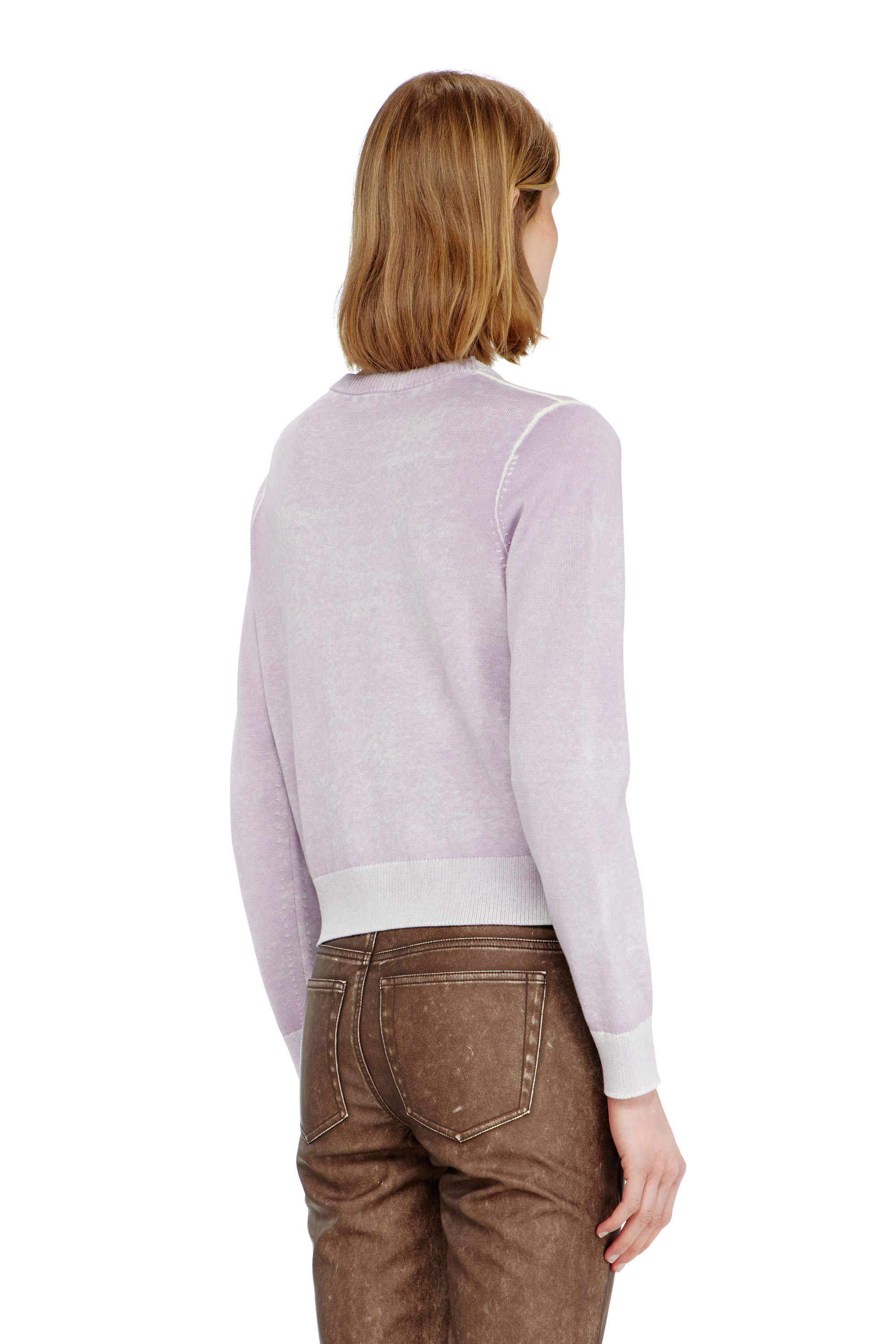 Diesel - M-LOVRE, Woman's Jumper with faded reverse print in Lilac - 4